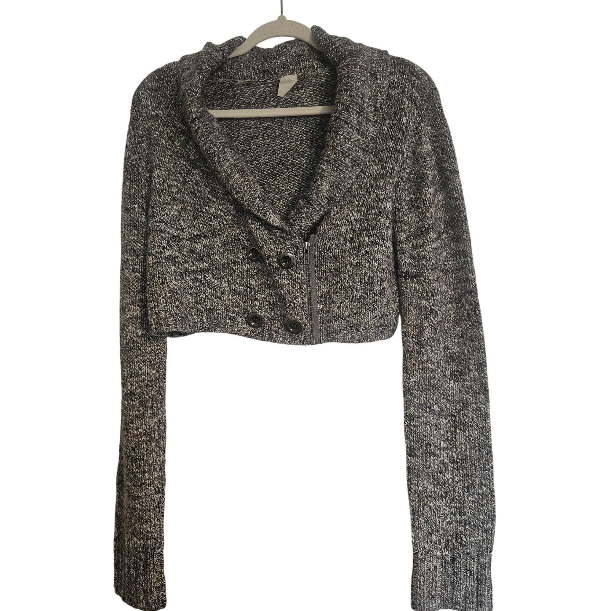 Other Trouvé Women’s Cropped Sweater Gray Zip M Minimalist Size M / US 6-8 / IT 42-44 - 2 Thumbnail