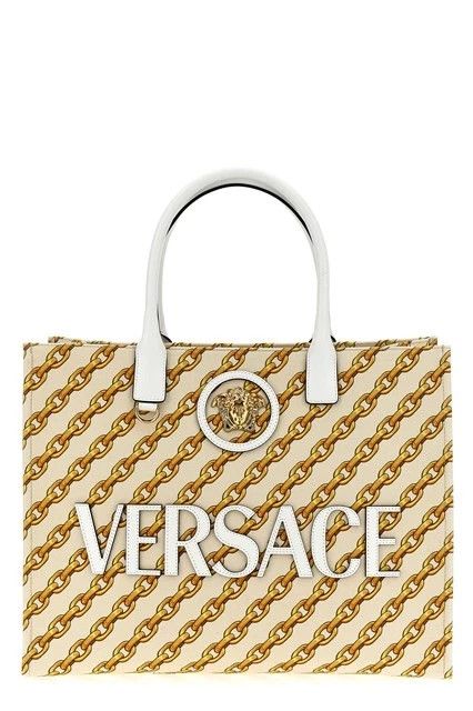 VERSACE La Medusa White Canvas Tote Bag New And Authentic