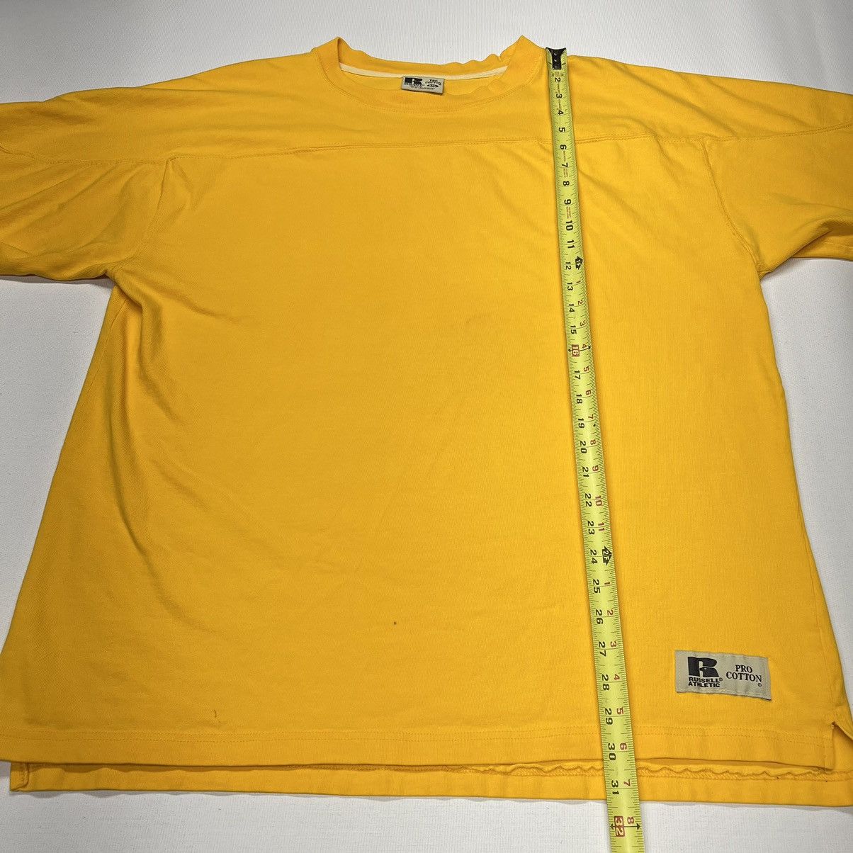 Russell Athletic × Vintage VTG Russell Athletic Shirt Yellow Pro Cotton Long Sleeve Size US XXL / EU 58 / 5 - 21 Thumbnail
