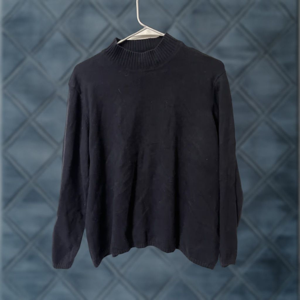 Talbots Talbots Mock Neck Sweater Ladies 1X Black Long Sleeve Lightweight KnIT Pullover Casual Travel All Seasons Size XL / US 12-14 / IT 48-50 - 1 Thumbnail