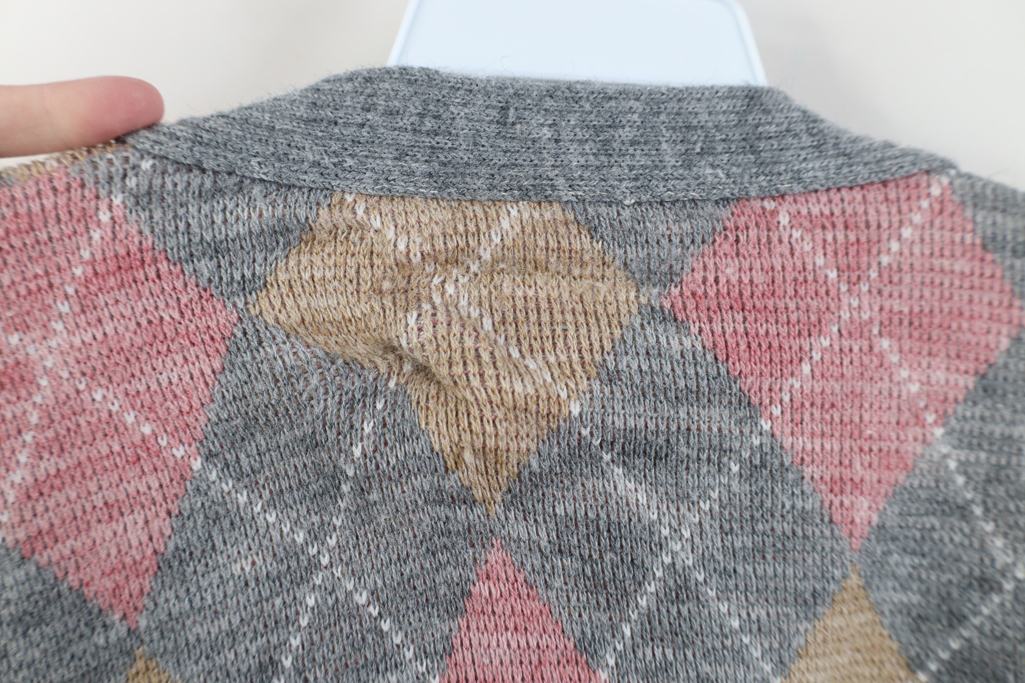 Vintage Vintage 50s 60s Streetwear Argyle Knit Cardigan Sweater Size S / US 4 / IT 40 - 9 Thumbnail