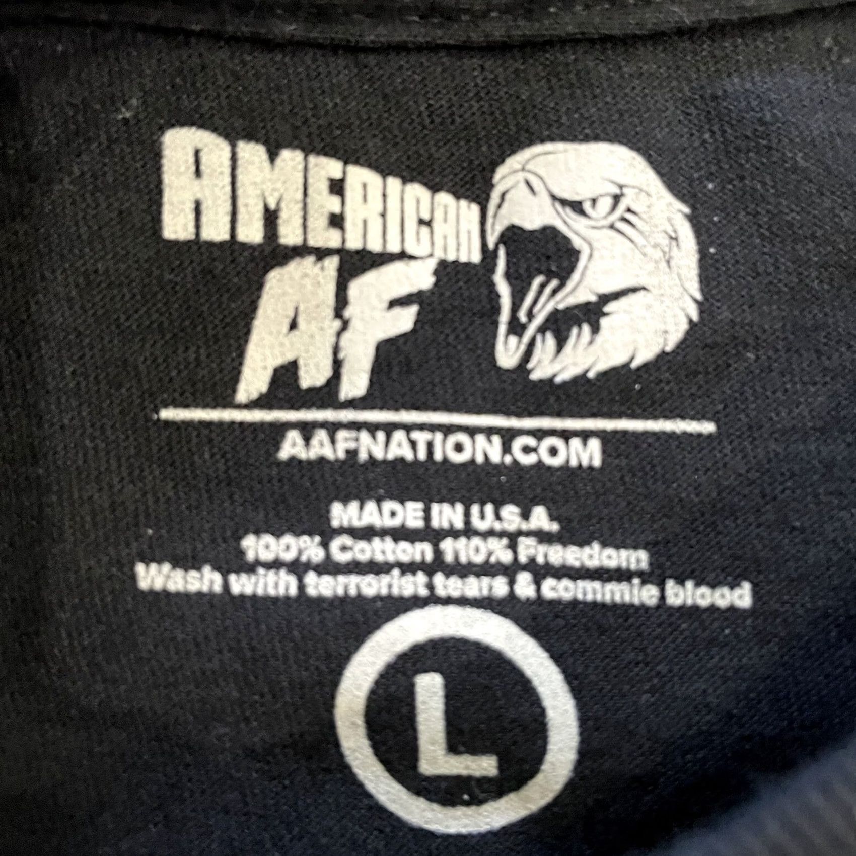 Vintage VINTAGE American AF Say When Black Long Sleeve Cotton Tee Mens Size L USA Size US L / EU 52-54 / 3 - 4 Thumbnail