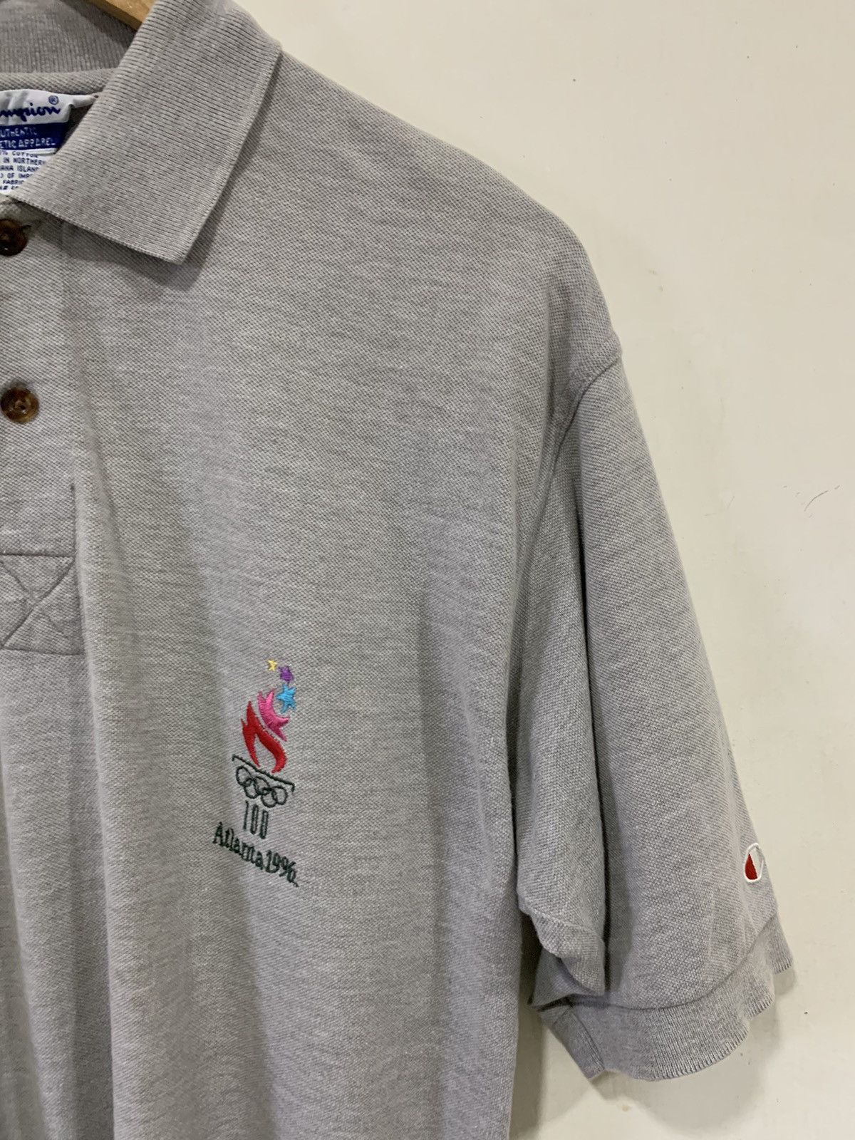 Champion Vintage 90s Atlanta Olympics Champion Grey Polo Size US M / EU 48-50 / 2 - 7 Thumbnail