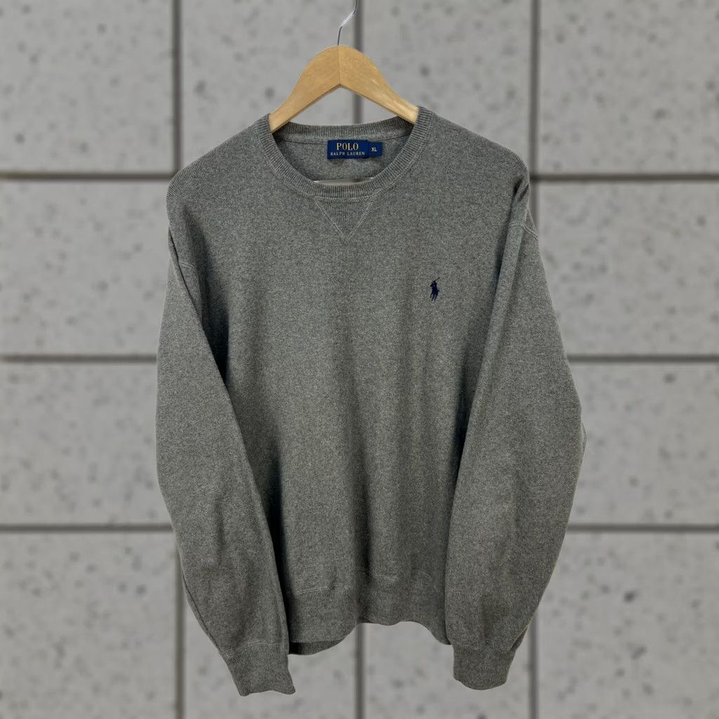 Polo Ralph Lauren VINTAGE Polo Ralph Lauren Sweater Mens XL Gray Pullover Cotton Crew Neck Men Size Size US XL / EU 56 / 4 - 1 Thumbnail