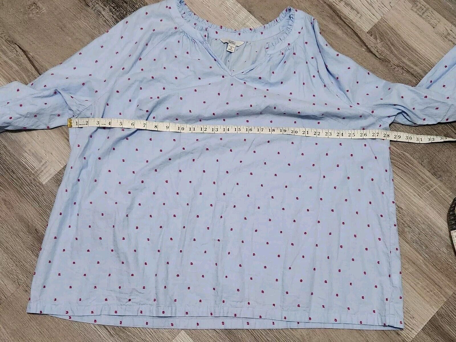 Croft & Barrow Croft And Barrow Top Plus Size 3x Blue Pink Polka Dot Size 3XL / US 20-22 - 5 Thumbnail