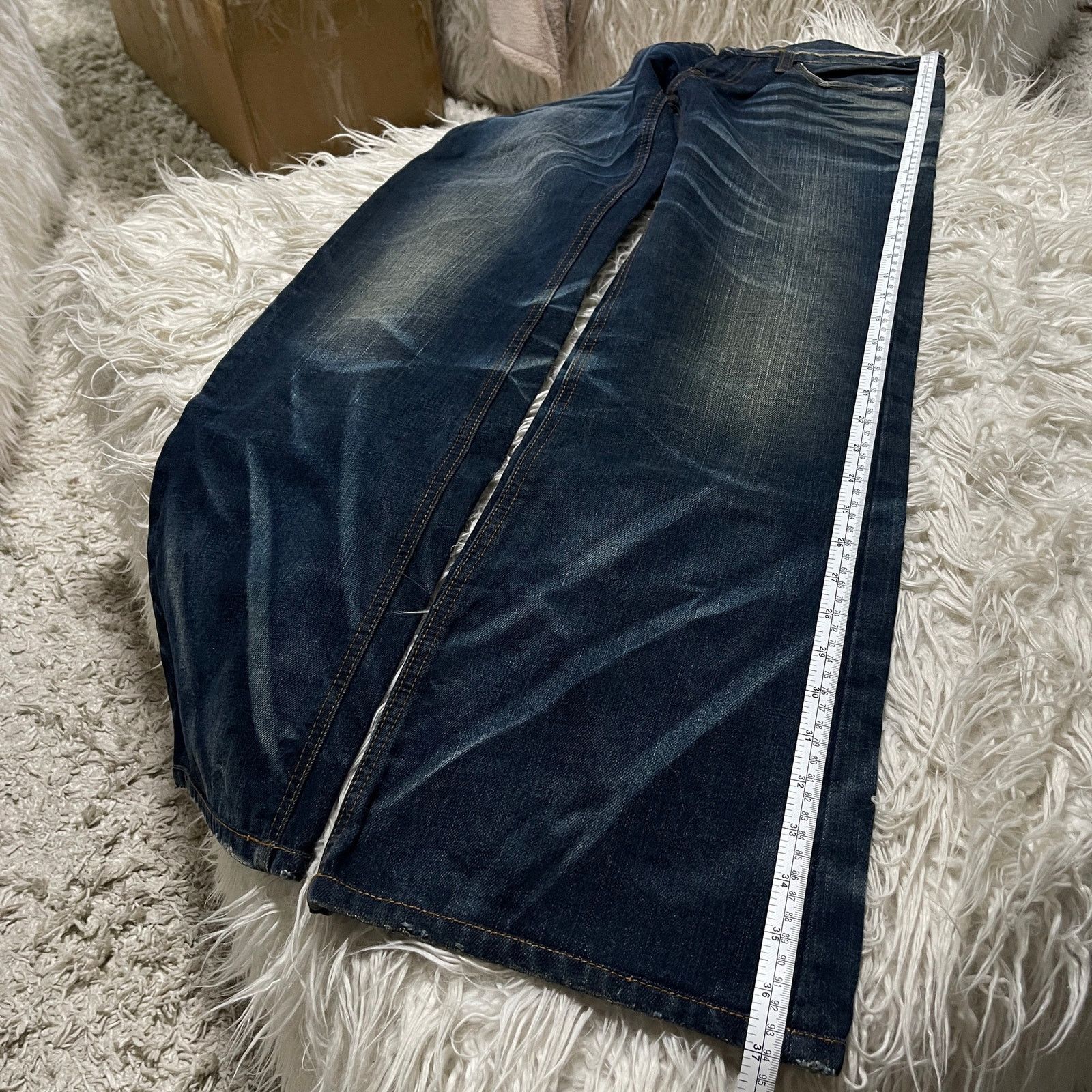 14th Addiction Vintage Japanese Brand Faded Wash Low-rise Denim Jeans Blue Size 29" - 13 Thumbnail