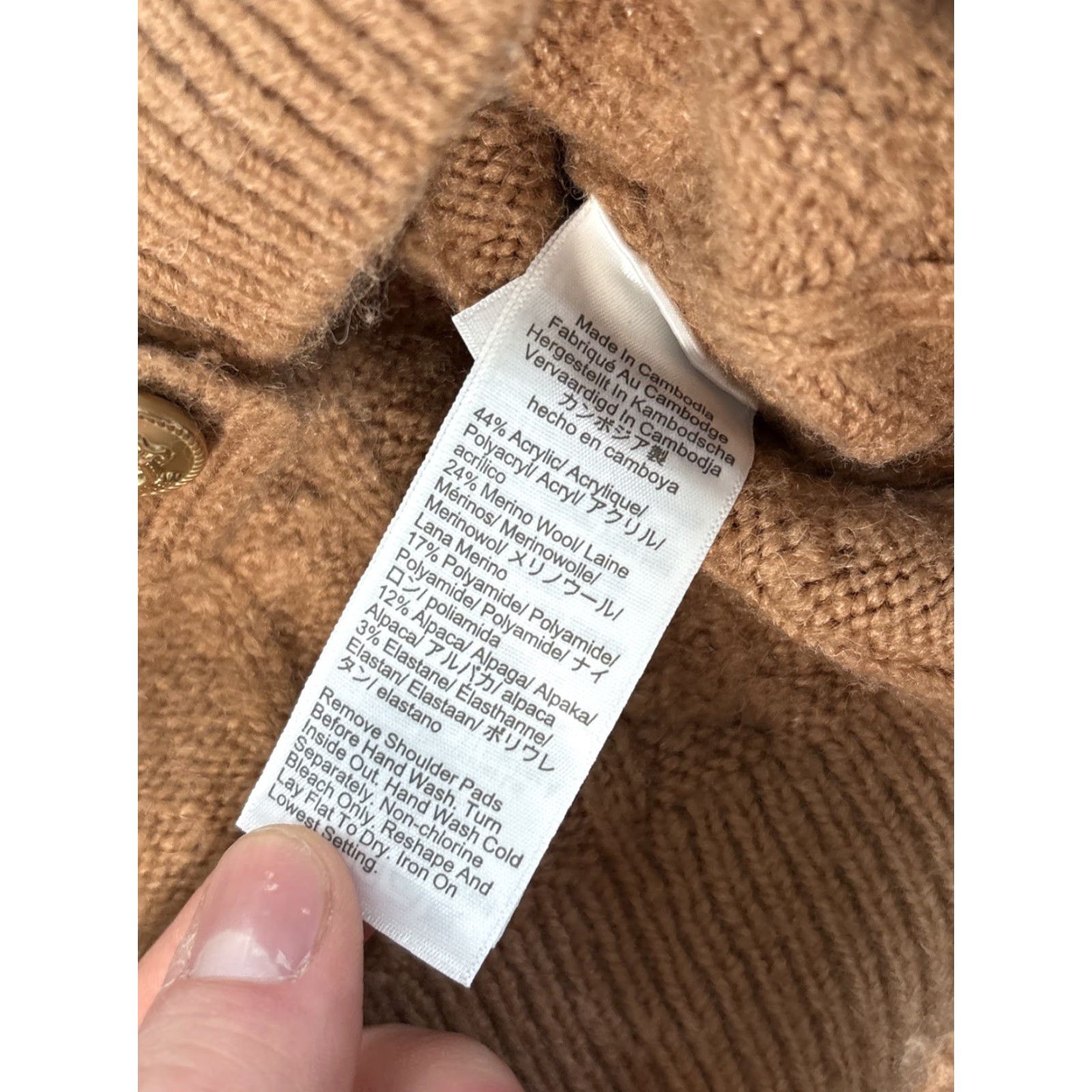 J.Crew VINTAGE J.CREW Cardigan Sweater Womens XXS Brown Cable Knit Chunky Gold Button Wool Crew Neck Boys? Size XXS / US 00 / IT 34 - 5 Thumbnail