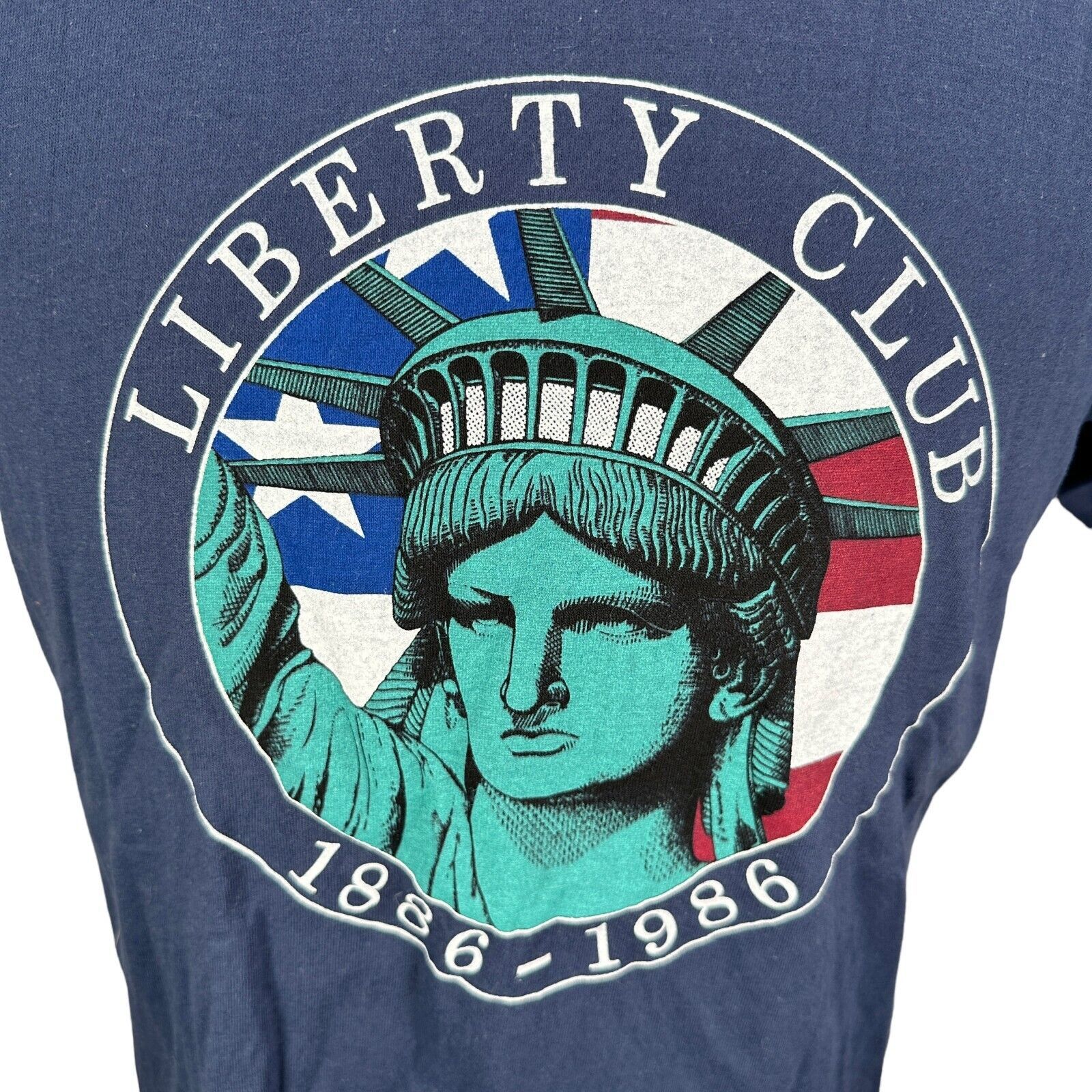 Other Vintage Statue of Liberty Club T-Shirt XL Blue USA 1980s Size US XL / EU 56 / 4 - 5 Thumbnail