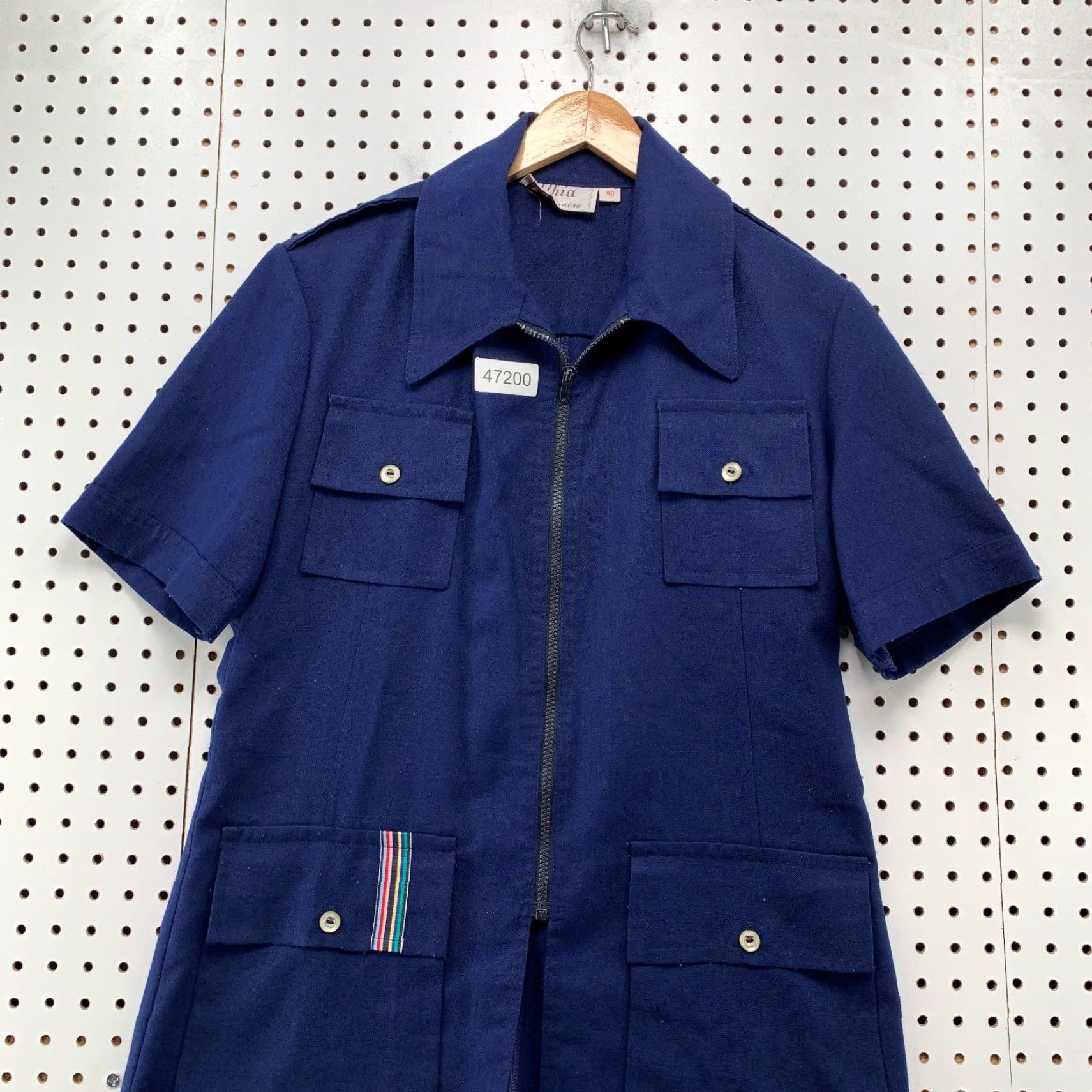 Vintage VINTAGE Ghia Shirt Jacket Mens M Navy Blue Talon Zip 60s 70s Shirt Jacket Ghia Navy Blue Medium 50 Vintage Mens Zip Button-Up 60s 70s Size US M / EU 48-50 / 2 - 4 Thumbnail