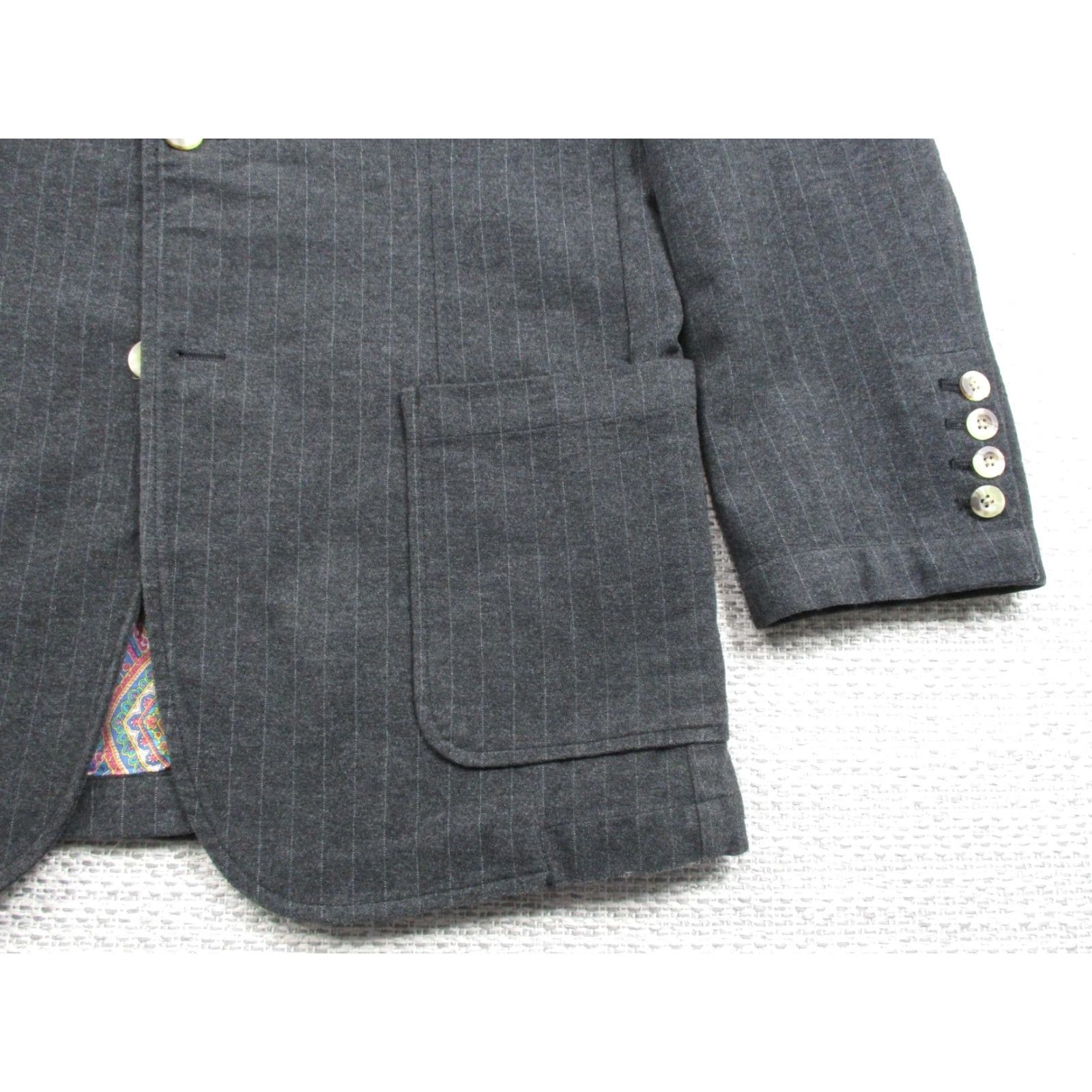 Robert Graham Robert Graham Blazer Mens Large Pinstripe Wool Blend Sport Coat Jacket Lined Size 42R - 2 Thumbnail