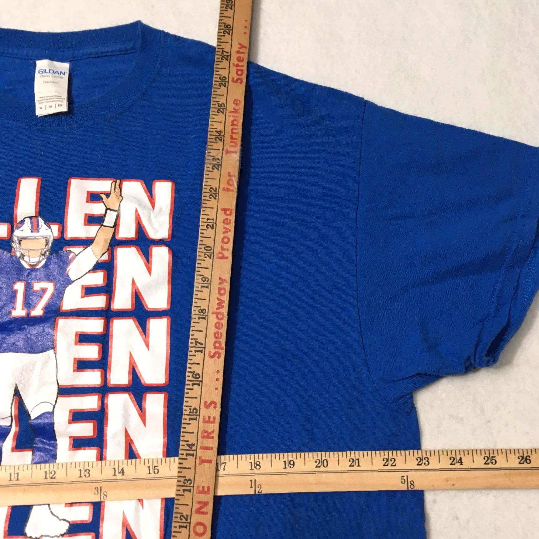 Gildan Josh Allen #17 Blue NFL Buffalo Bills T Shirt XL Touchdown Graphic Mens Shirt Size US XL / EU 56 / 4 - 4 Thumbnail