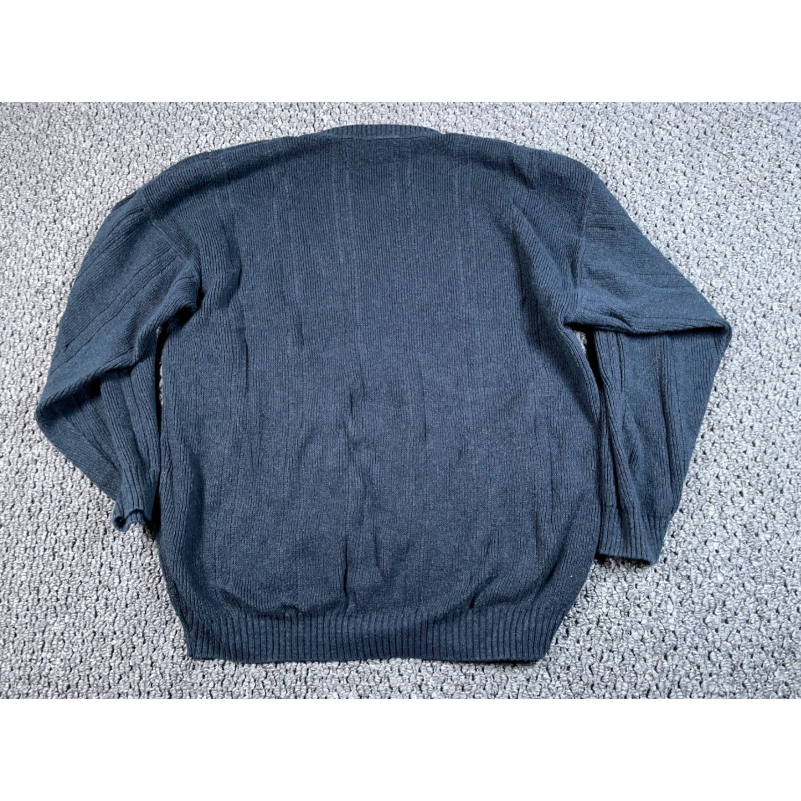 Vintage Vintage VTG Preppy Chunky Geometric Pattern Sweater Adult XL Dark Gray Cotton Knit Size US XL / EU 56 / 4 - 2 Thumbnail