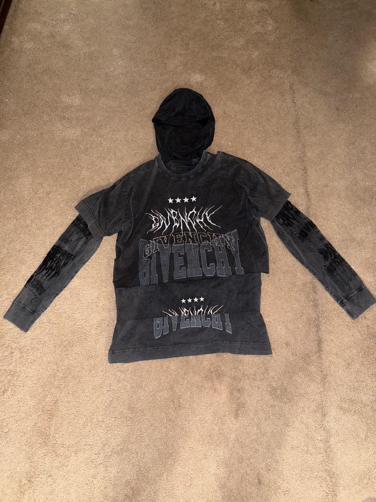 Givenchy Givenchy Gothic layered long sleeve w balaclava Size US XL / EU 56 / 4 - 1 Thumbnail