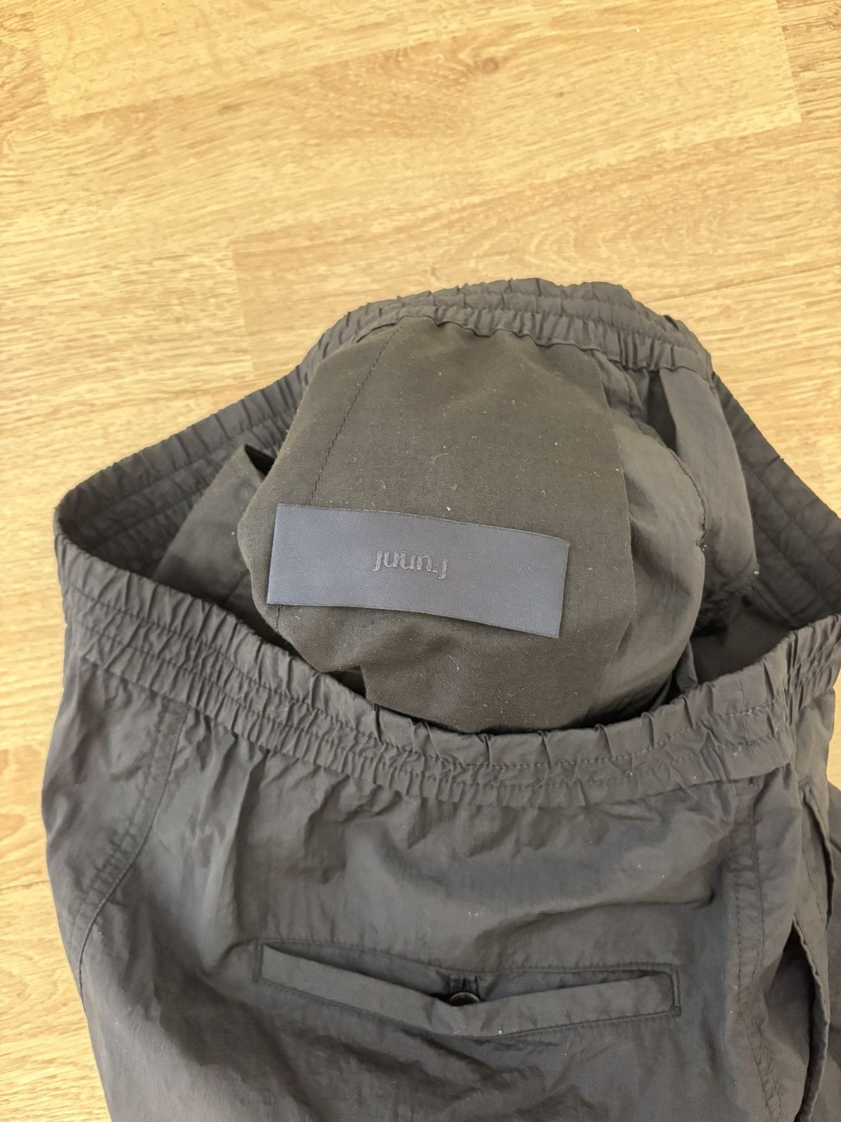 Juun.J Juun.J Black Nylon Cargo Pants Size US 32 / EU 48 - 5 Thumbnail