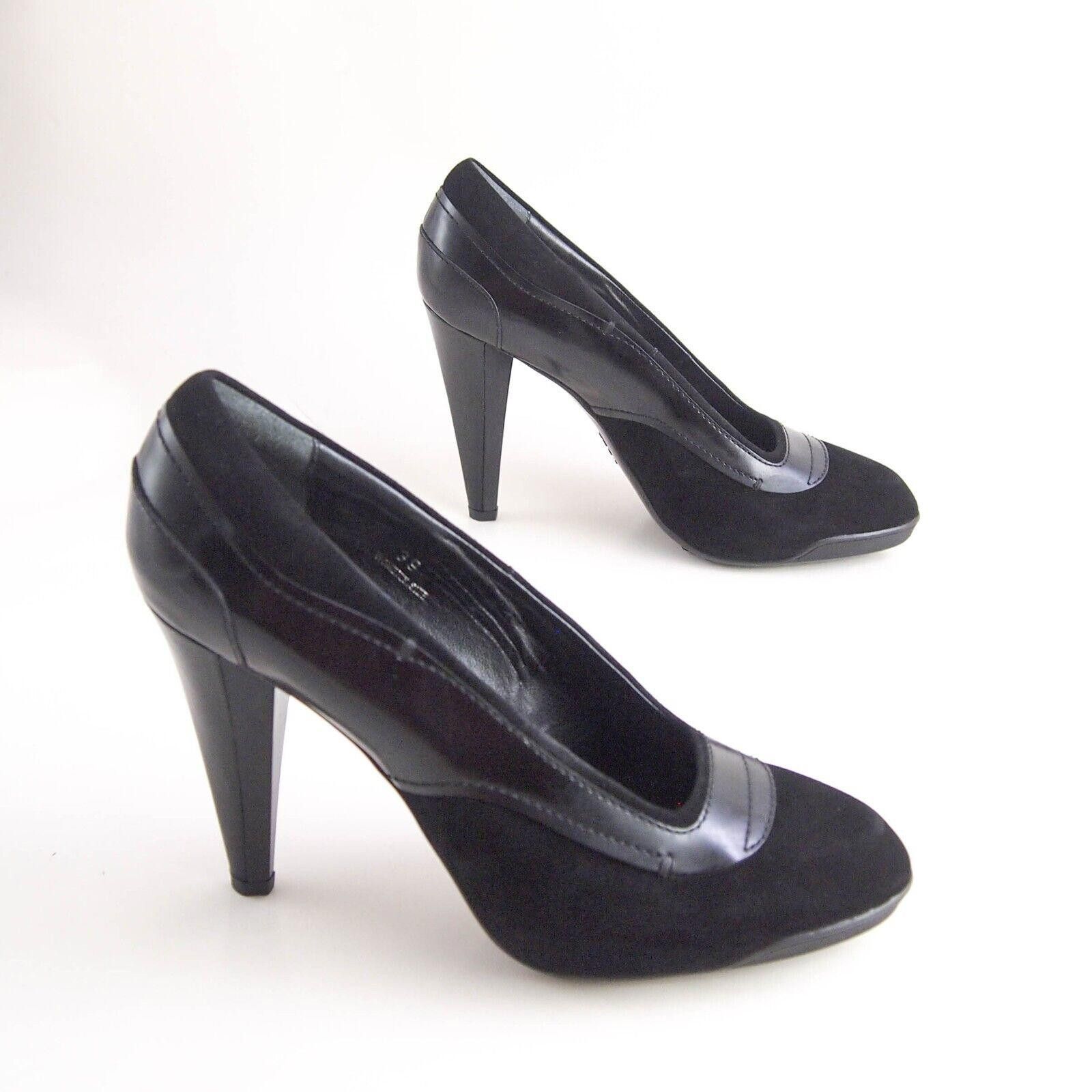 Tod's Tod's High Heel Pumps Black Leather Suede US 9 EU 39 $760 Size US 9 / IT 39 - 5 Thumbnail
