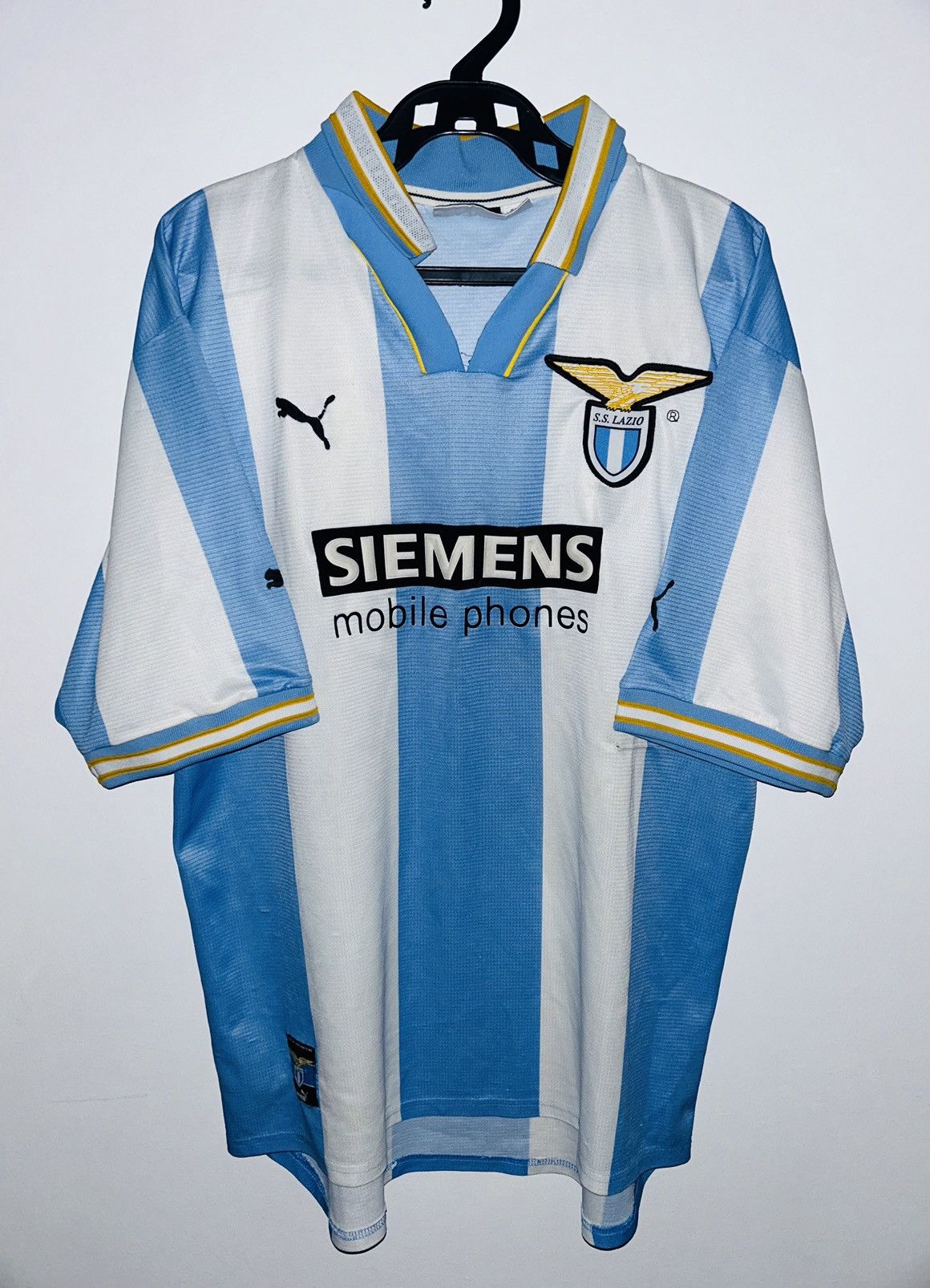 image of Puma x Soccer Jersey Lazio 2000/01 European Home in Blue/White, Men's (Size Large)