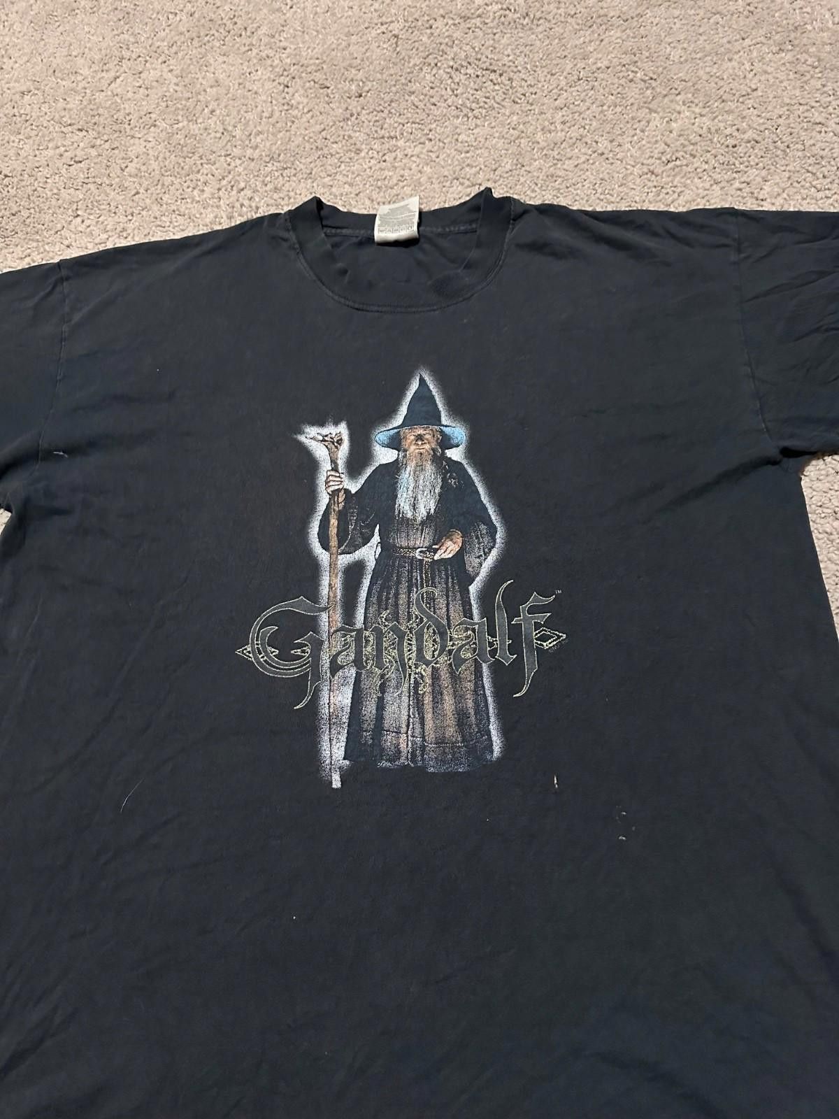Fruit Of The Loom Vintage 2000's Gandalf Lord Of The Rings Movie T-Shirt Y2K Size US XL / EU 56 / 4 - 3 Thumbnail