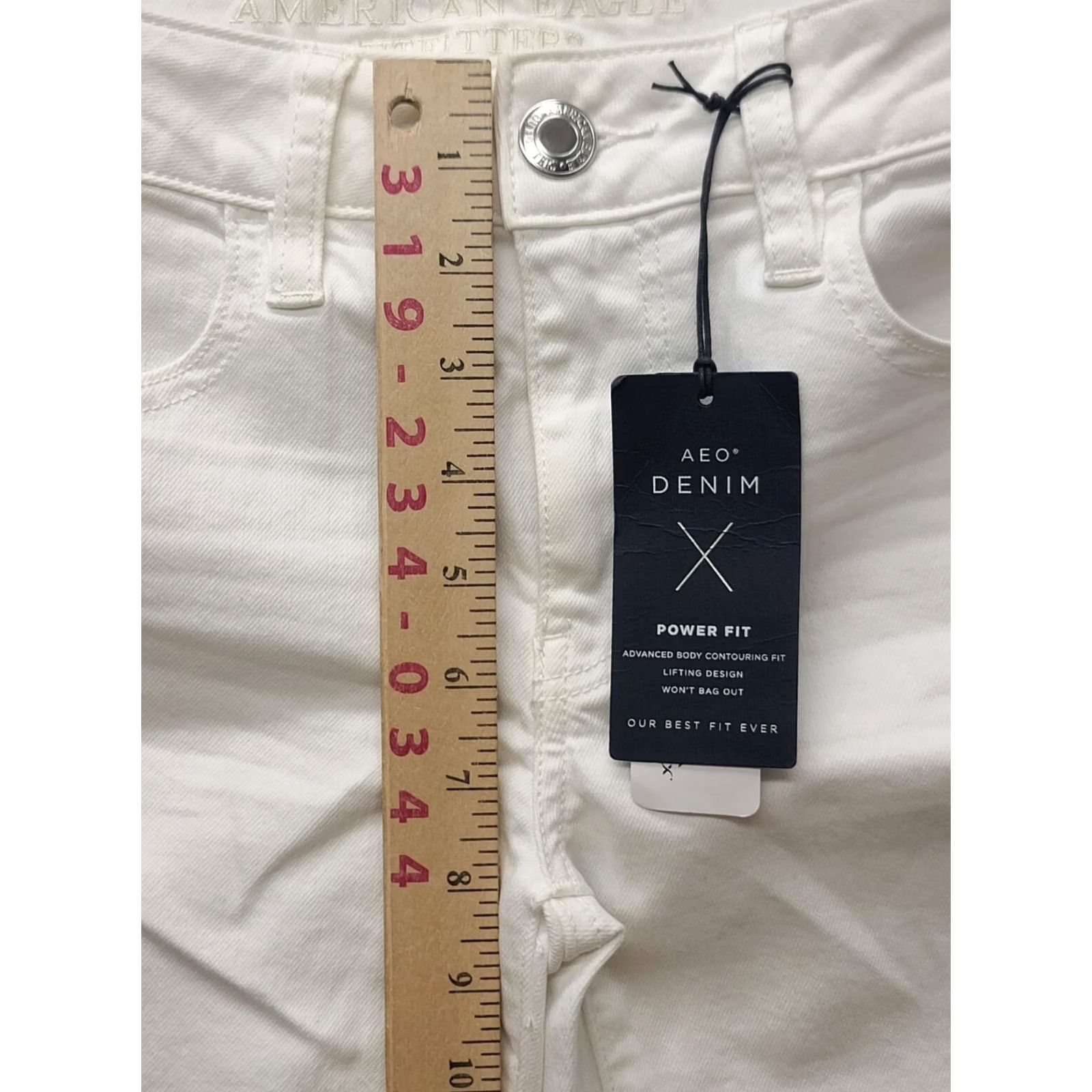 American Eagle Outfitters VINTAGE American Eagle Jeggings Womens 6 27x25 Regular Hi Rise Ankle Cropped White Denim, Cord, Stretch Womens Size 28" / US 6 / IT 42 - 4 Thumbnail