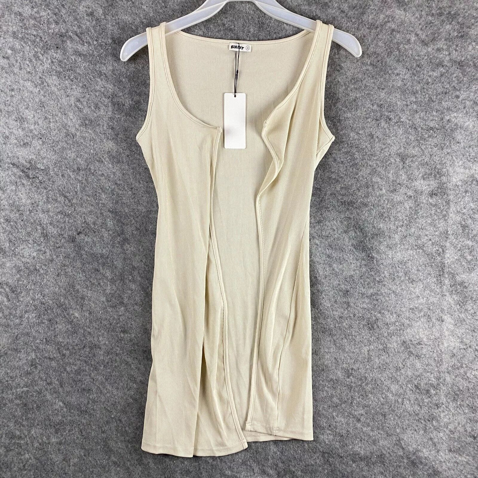 Other Kollyy Top Cardigan Medium Women's Sleeveless Beige NWT Size M / US 6-8 / IT 42-44 - 1 Thumbnail