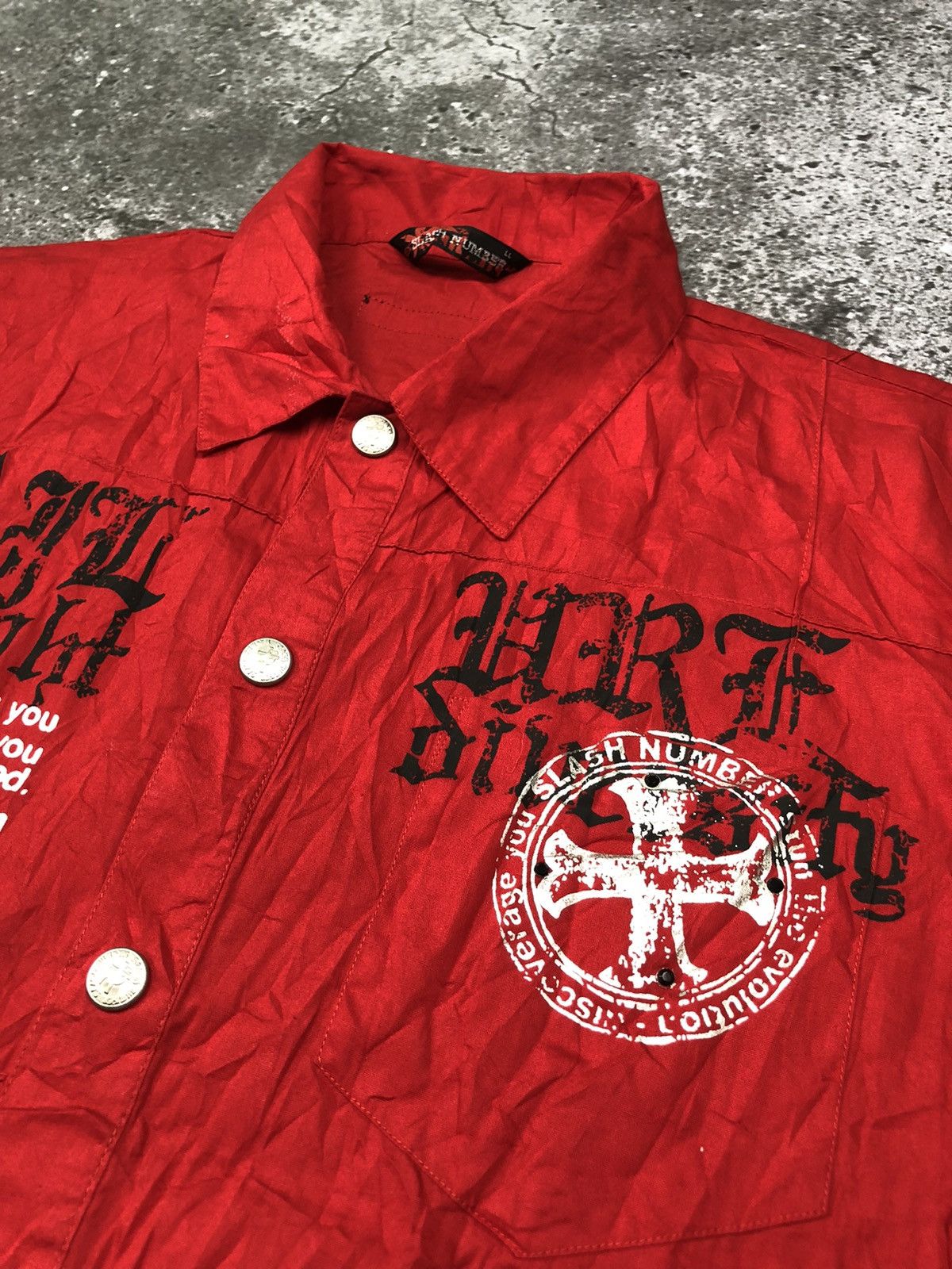 14th Addiction × If Six Was Nine × KMRii SLASH NUMBER BUTTON SHIRT Size US L / EU 52-54 / 3 - 4 Thumbnail