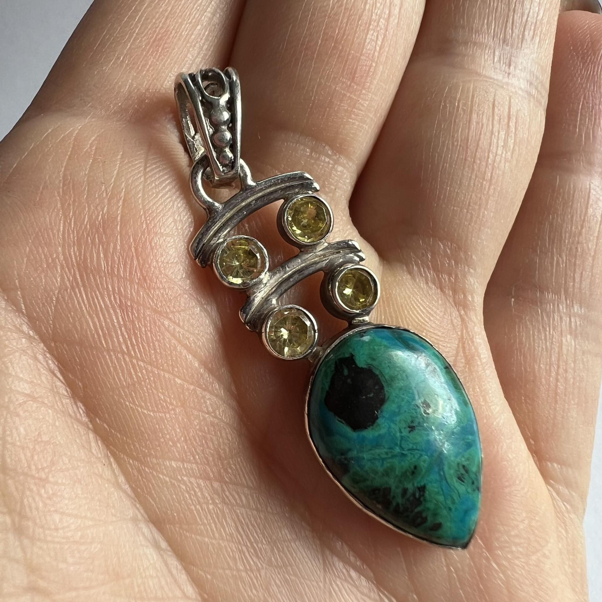 Vintage Vintage Sterling Silver 925 Women's Pendant Turquoise Marked Size ONE SIZE - 8 Thumbnail
