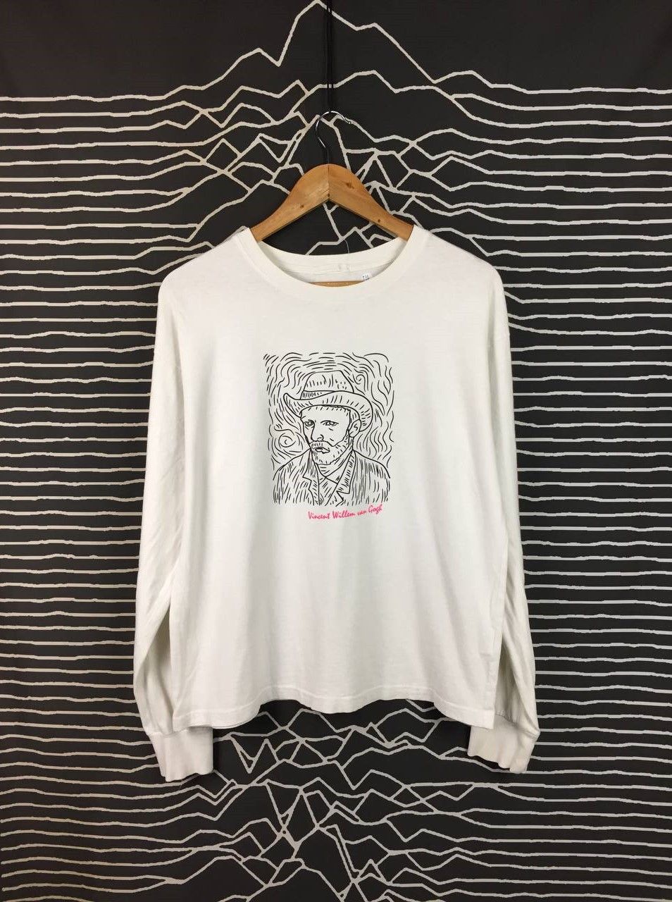 Vintage Vincent Willem Van Gogh Line Art Portrait Long Sleeve Tee Size US M / EU 48-50 / 2 - 2 Thumbnail
