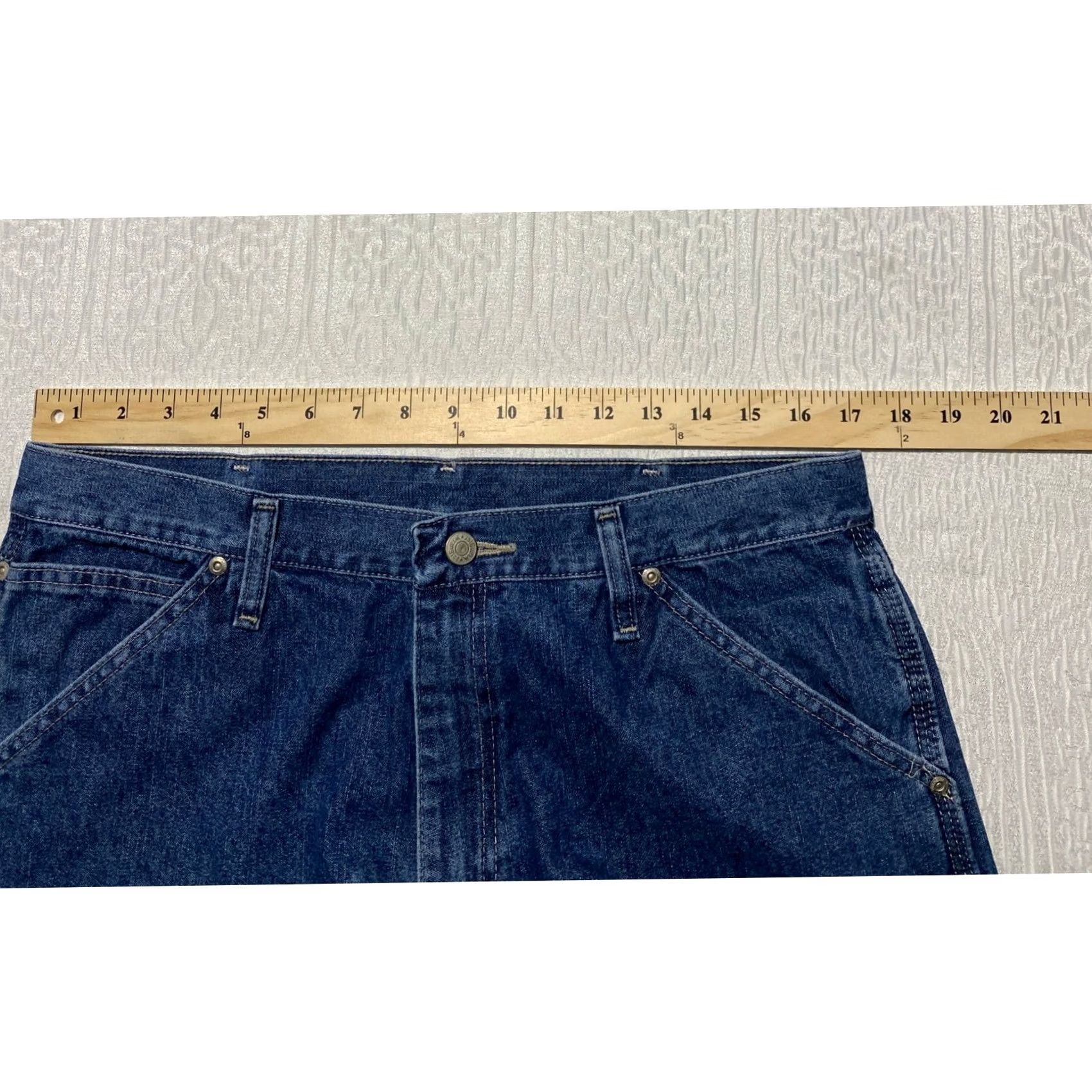 Wrangler Wrangler Carpenter Jeans Mens 34x33 Dark Wash Blue Denim Relaxed Fit 90s Hip Hop Size US 34 / EU 50 - 3 Thumbnail