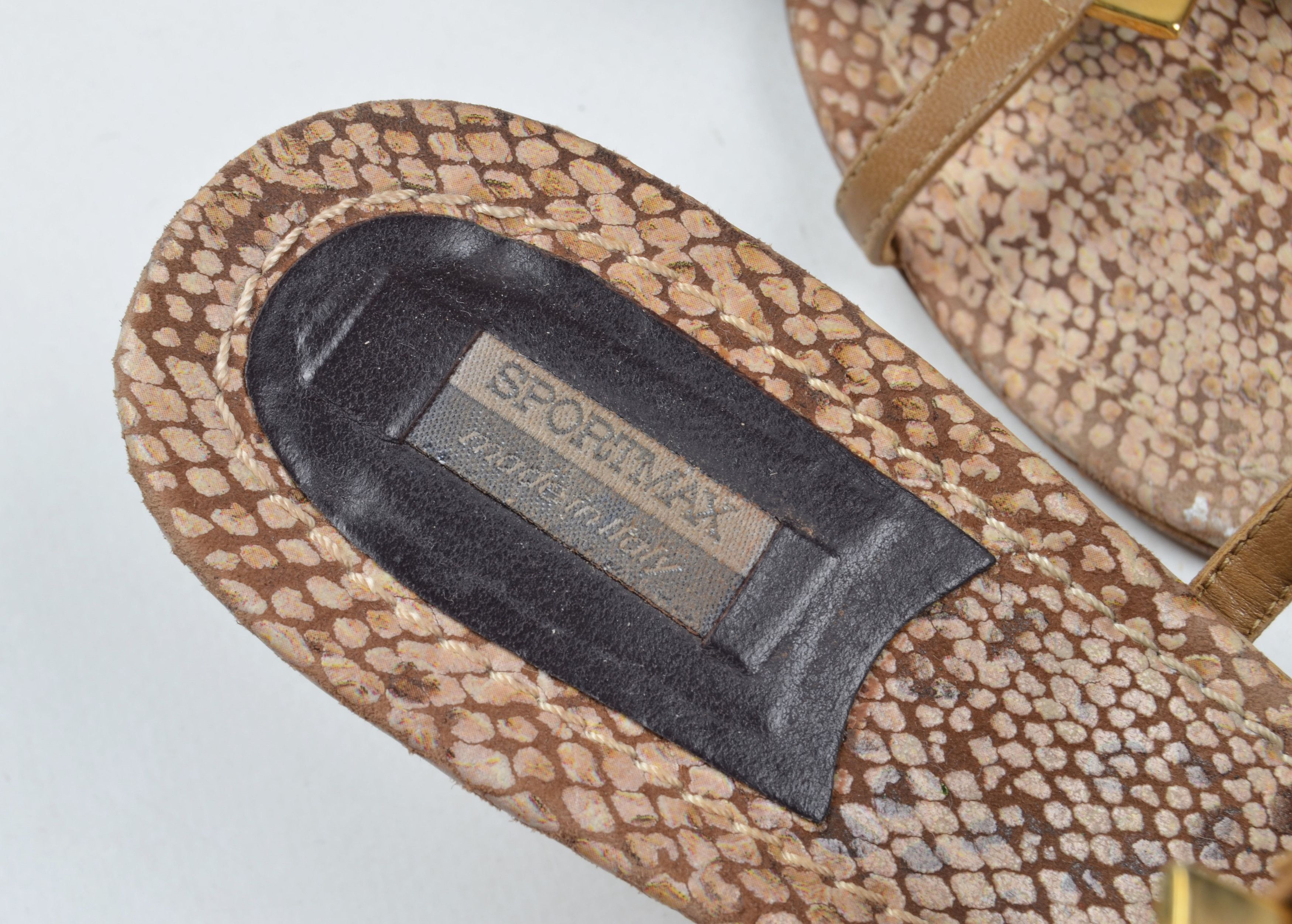 Designer × Max Mara × Vintage Max Mara Y2K Leather Kitten Heel Lace-Up Mules Sandals Size US 7 / IT 37 - 7 Thumbnail