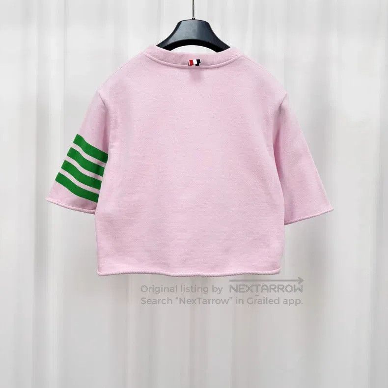 Thom Browne Thom Browne Four-Stripe Short-Sleeve Sweatshirt Size XS / US 0-2 / IT 36-38 - 2 Thumbnail