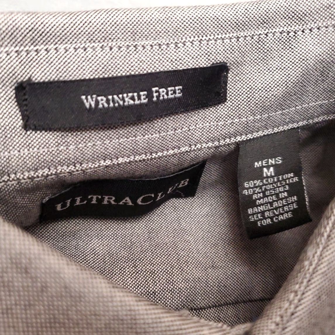 Vintage Ultra Club Shirt Mens Medium Gray Short Sleeve Wrinkle Free Cotton Blend Casual Size US M / EU 48-50 / 2 - 4 Thumbnail