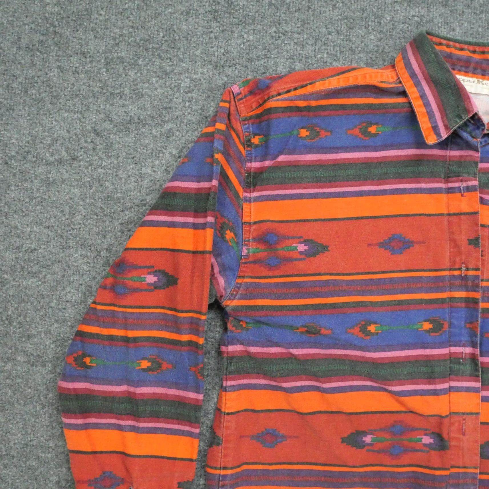 Vintage VINTAGE Copper Key Shirt Womens L Orange Blue Aztec Western Button Up Canvas Size L / US 10 / IT 46 - 3 Thumbnail