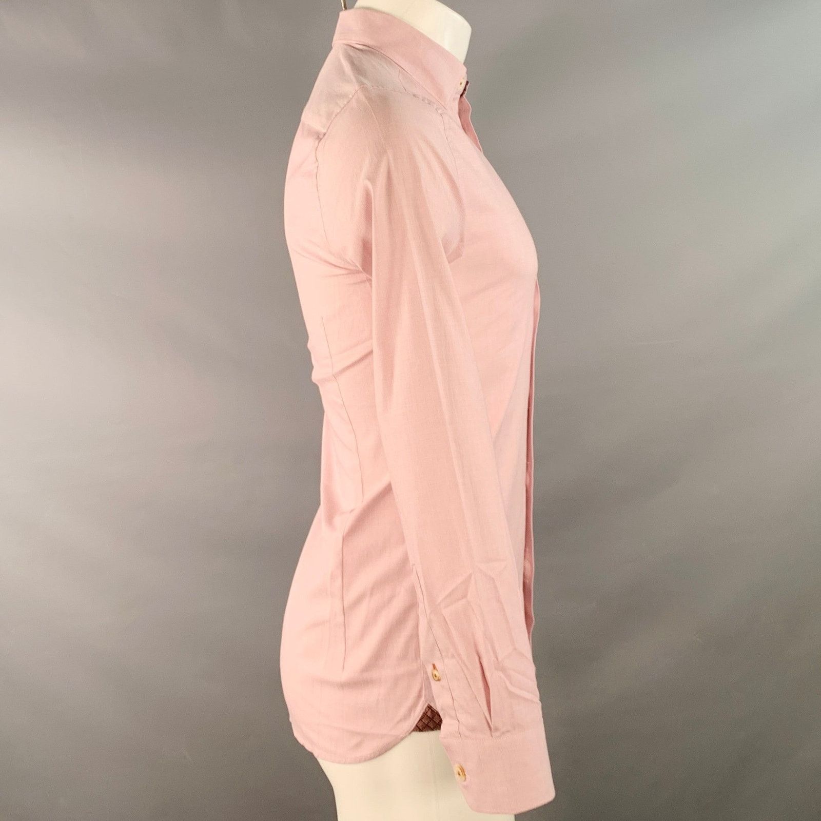 Ted Baker Brixton Red White Woven Cotton Blend One Pocket Long Sleeve Size US S / EU 44-46 / 1 - 3 Thumbnail