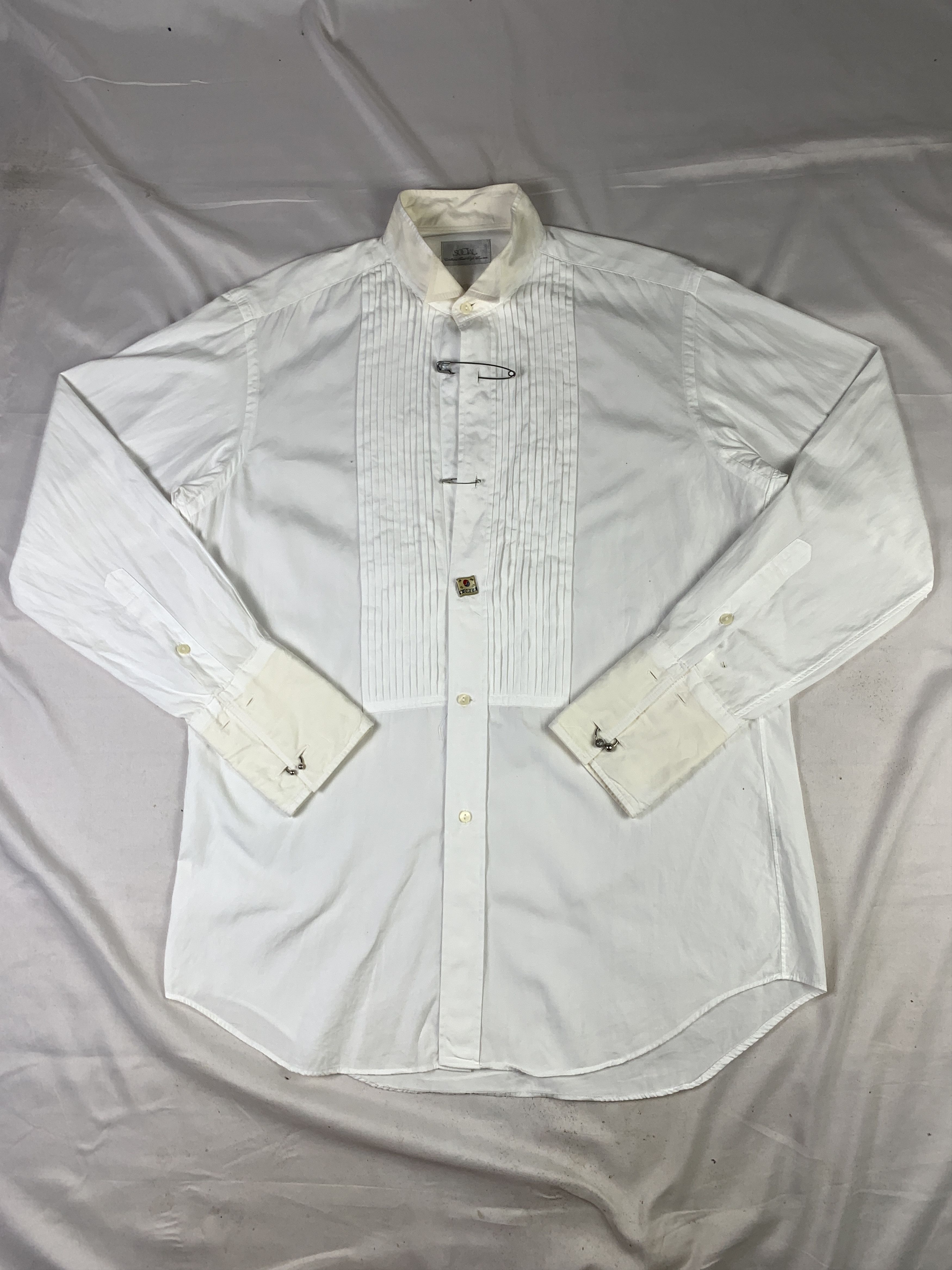 Japanese Brand Social White Formal Suit Shirt (L) Size US L / EU 52-54 / 3 - 1 Thumbnail