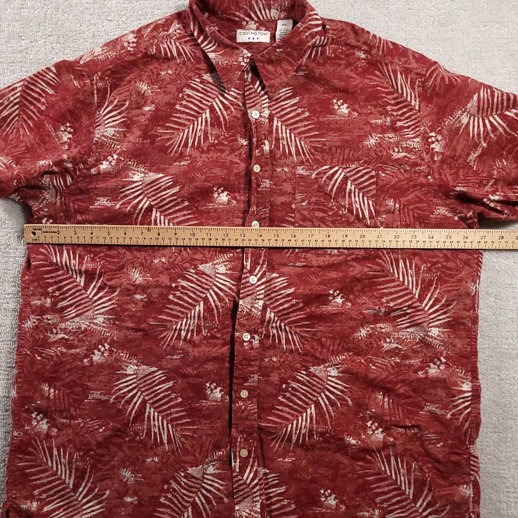 Vintage VINTAGE Covington Men's Hawaiian Shirt XL Red Floral Linen Blend Short Sleeve Size US XL / EU 56 / 4 - 3 Thumbnail