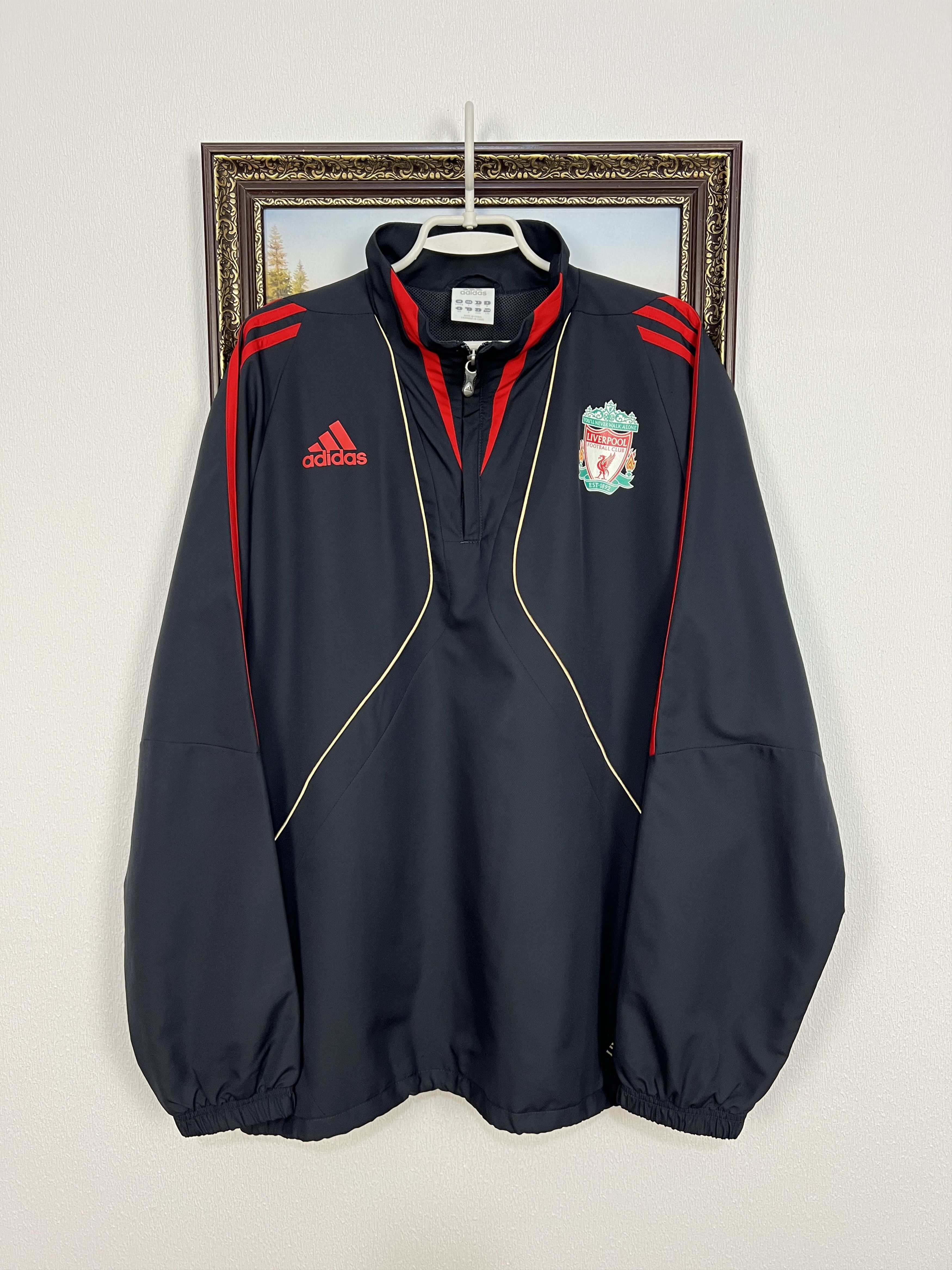 Adidas Vintage Adidas Liverpool Football Train Jacket Soccer Mens Size US L / EU 52-54 / 3 - 1 Thumbnail