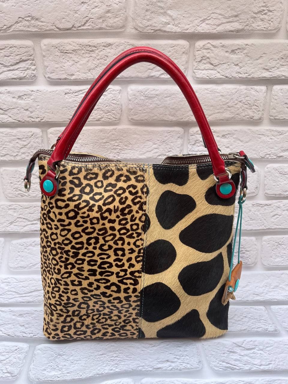 Other gabs leather bag with animal print and red leather details. Size ONE SIZE - 2 Thumbnail