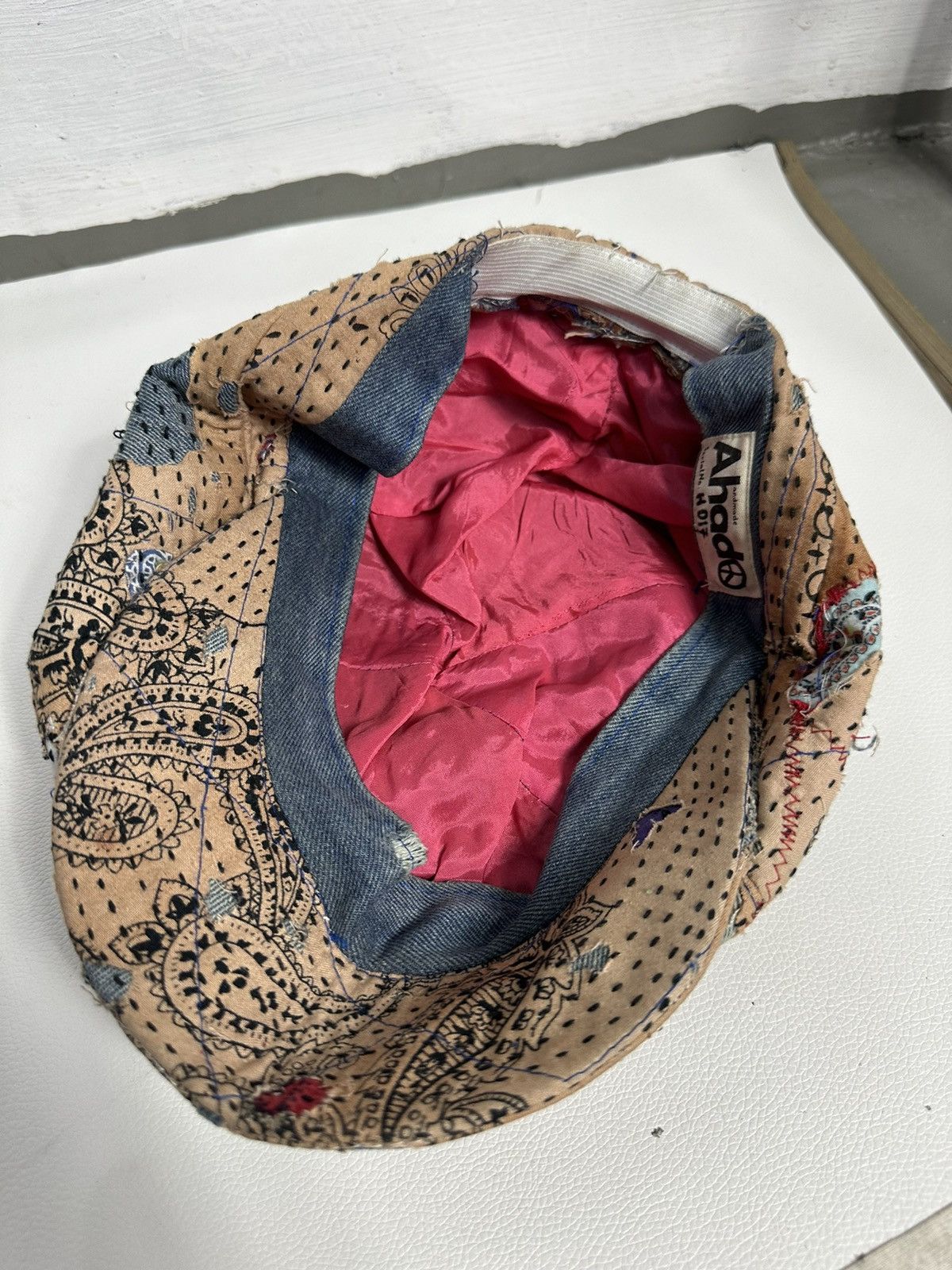 Handmade Custom Made Distressed Paisley Boro Patchwork Newsboy hats Size ONE SIZE - 14 Thumbnail