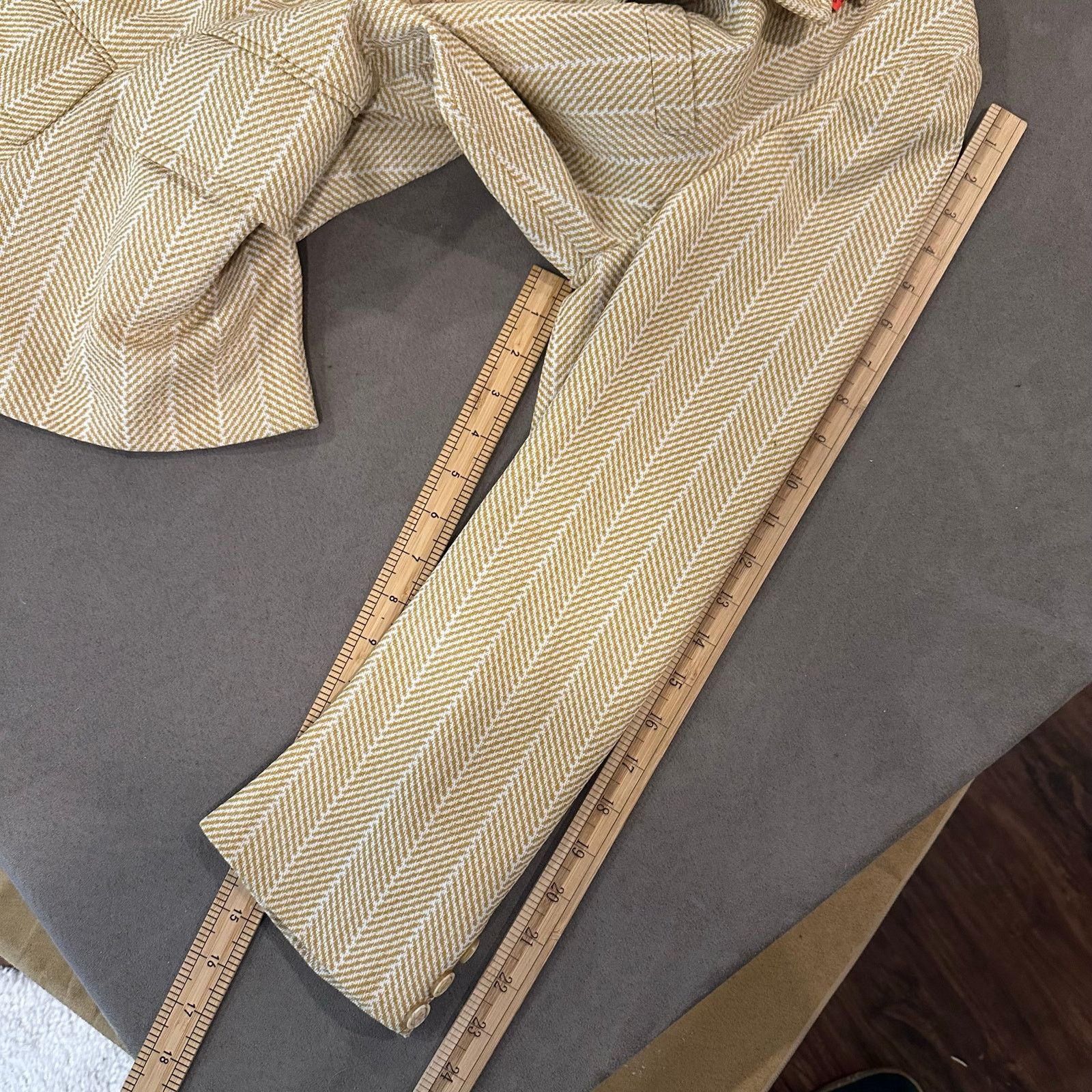 Other VTZ 70s Blazer Sport Coat Jacket Yellow Herringbone Size 42R - 10 Thumbnail