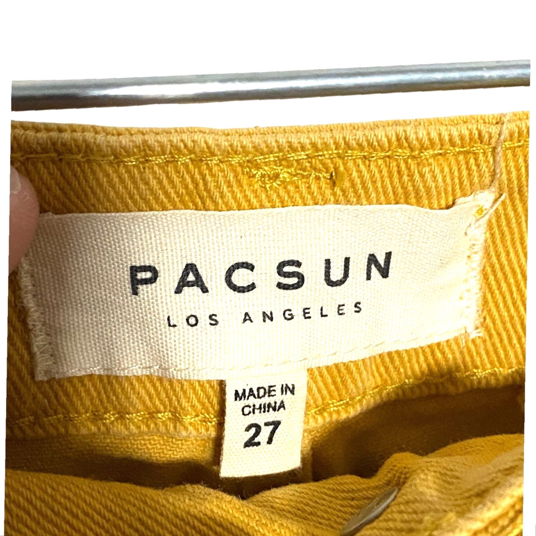 Pacsun PacSun Mustard Yellow Distressed Mini Skirt Womens 27 Grunge Ripped Thrashed NWT Size 27" / US 4 / IT 40 - 6 Thumbnail