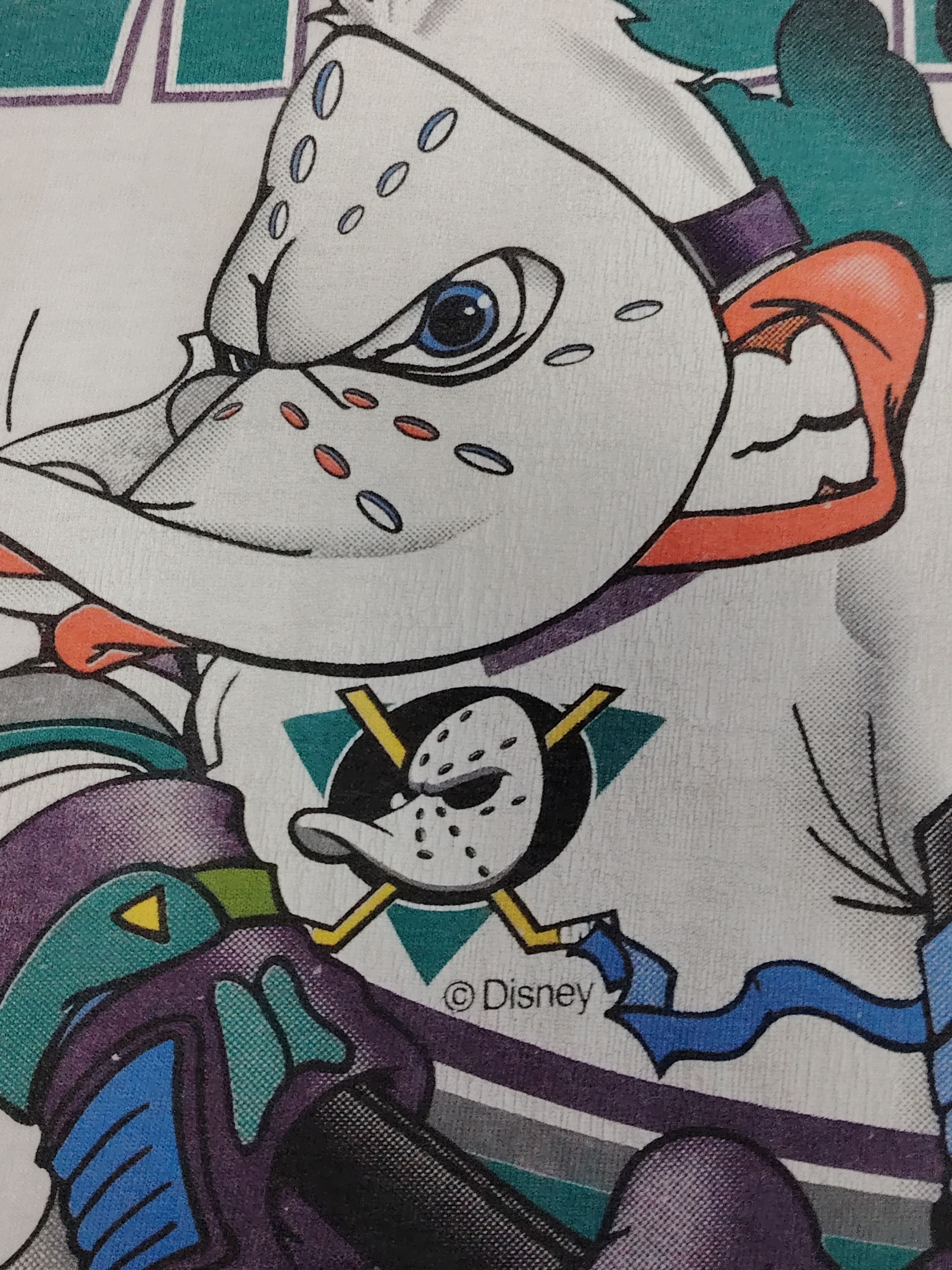 NHL Vintage Disney Mighty Ducks NHL Mirror Print Nutmeg t shirt Size US XL / EU 56 / 4 - 4 Thumbnail