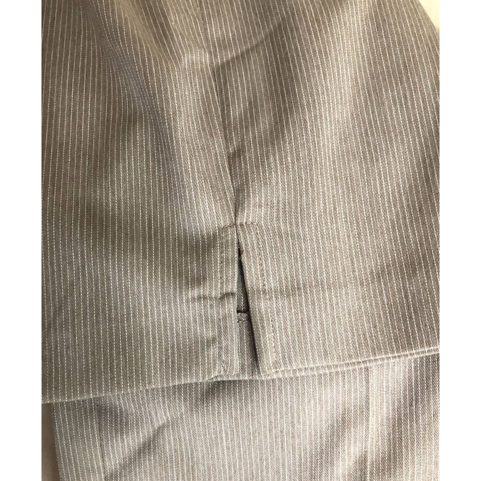 Vintage AB Studio Cropped Pants 6 Lt Brown Stripe 31"W midrise career business Womens Size 28" / US 6 / IT 42 - 3 Thumbnail