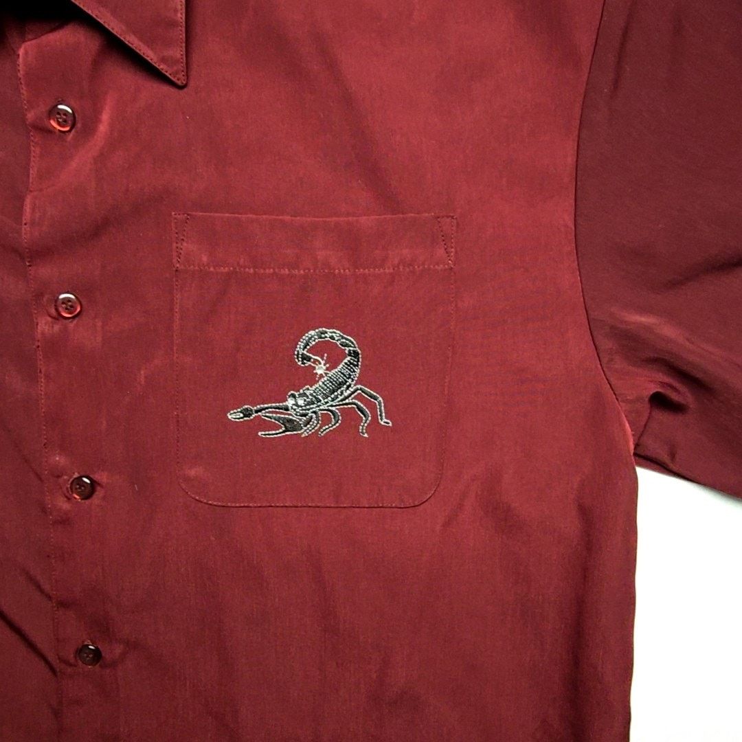 Vintage Vintage Scorpion Embroidered Button Up Red Mens Medium Size US M / EU 48-50 / 2 - 2 Thumbnail