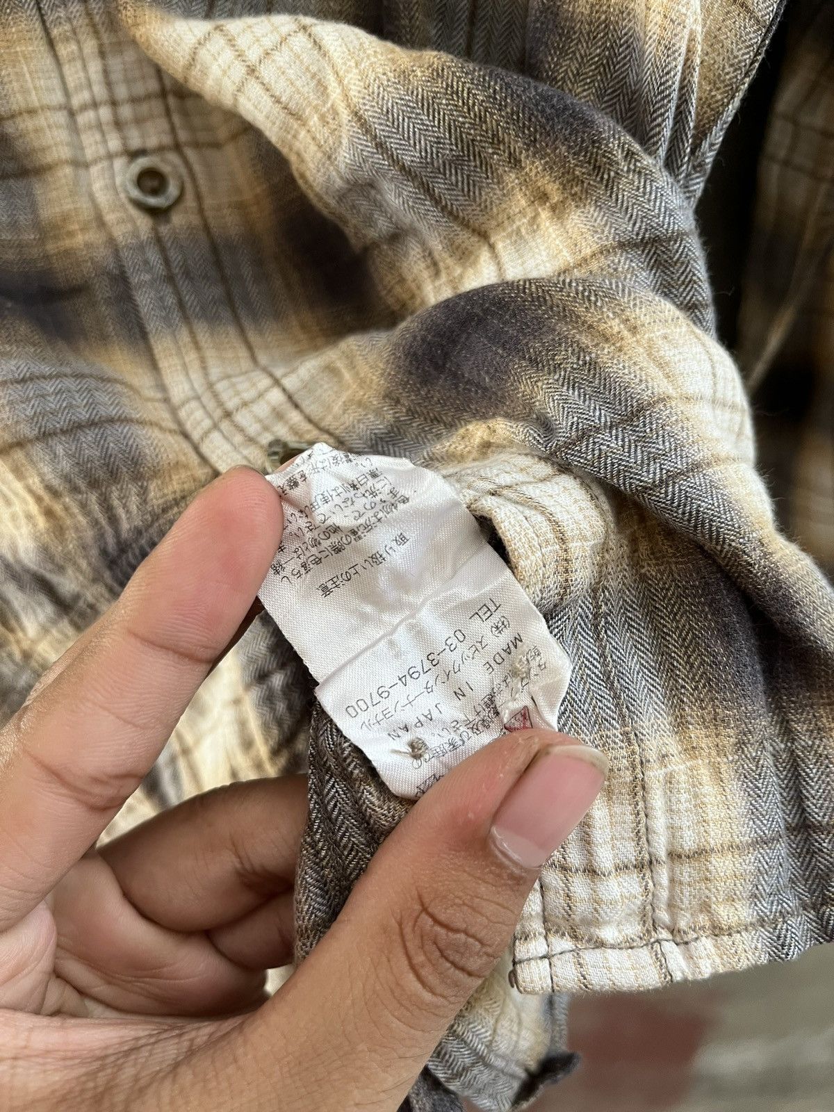 Tornado Mart Distressed Plaid Shirt – Tornado Mart Style Size US L / EU 52-54 / 3 - 11 Thumbnail