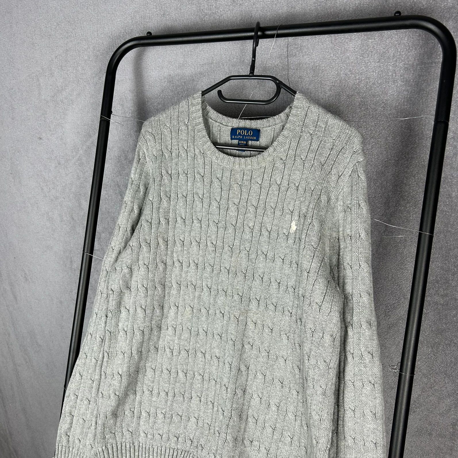 Polo Ralph Lauren × Ralph Lauren Polo Ralph Lauren sweater gray mini logo pony old money Size L / US 10 / IT 46 - 3 Thumbnail