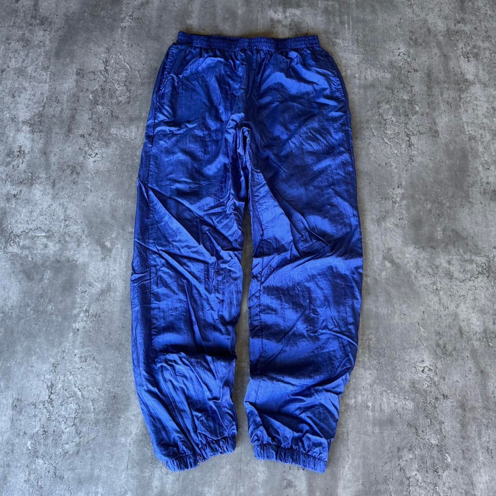 Japanese Brand × Vintage Vintage 90s Royal Blue Essential Nylon Trackpants Sweatpants Size US 32 / EU 48 - 1 Thumbnail