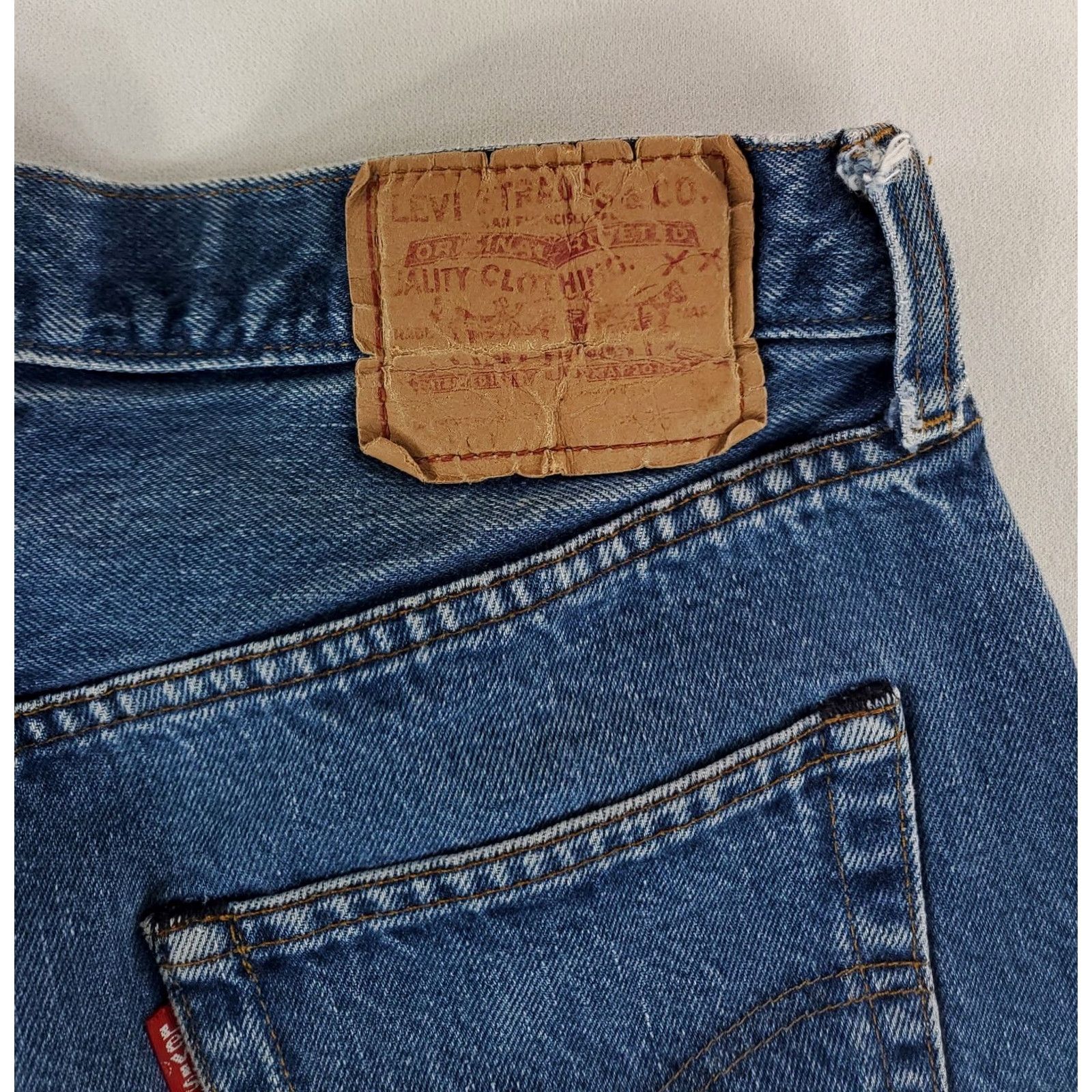 Levi's VINTAGE Levi's 501 Selvedge Jeans Shorts Jorts Cutoff Blue Mens 31x7 Shirt? Size US 31 - 4 Thumbnail