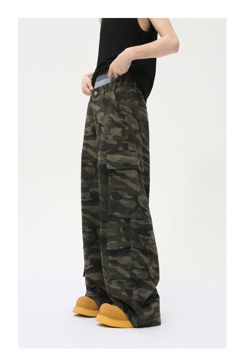 Japanese Brand × Jean Camouflage Multi-Pocket Wide-Leg Straight Washed Jeans Size US 32 / EU 48 - 4 Thumbnail
