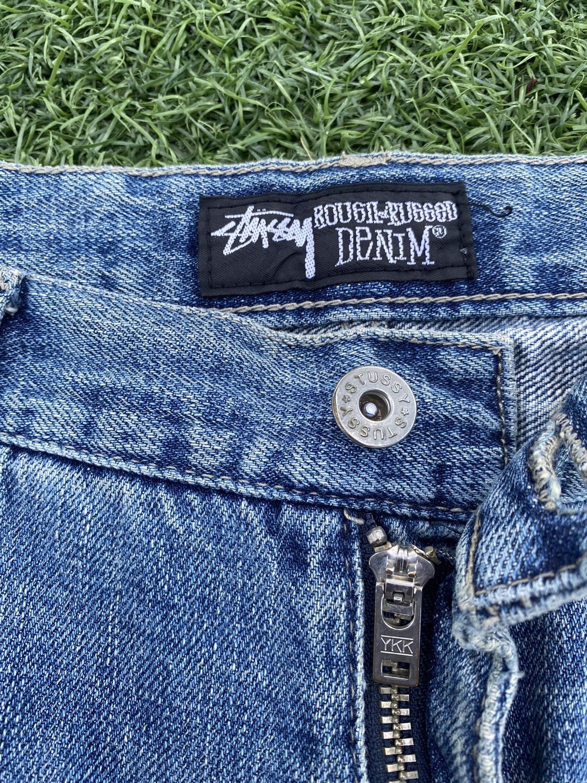 Stussy × Vintage STUSSY ROUGH AND RUGGED WORKGEAR DISTRESSED SS LOGO JEANS 🎱 Size US 34 / EU 50 - 7 Thumbnail