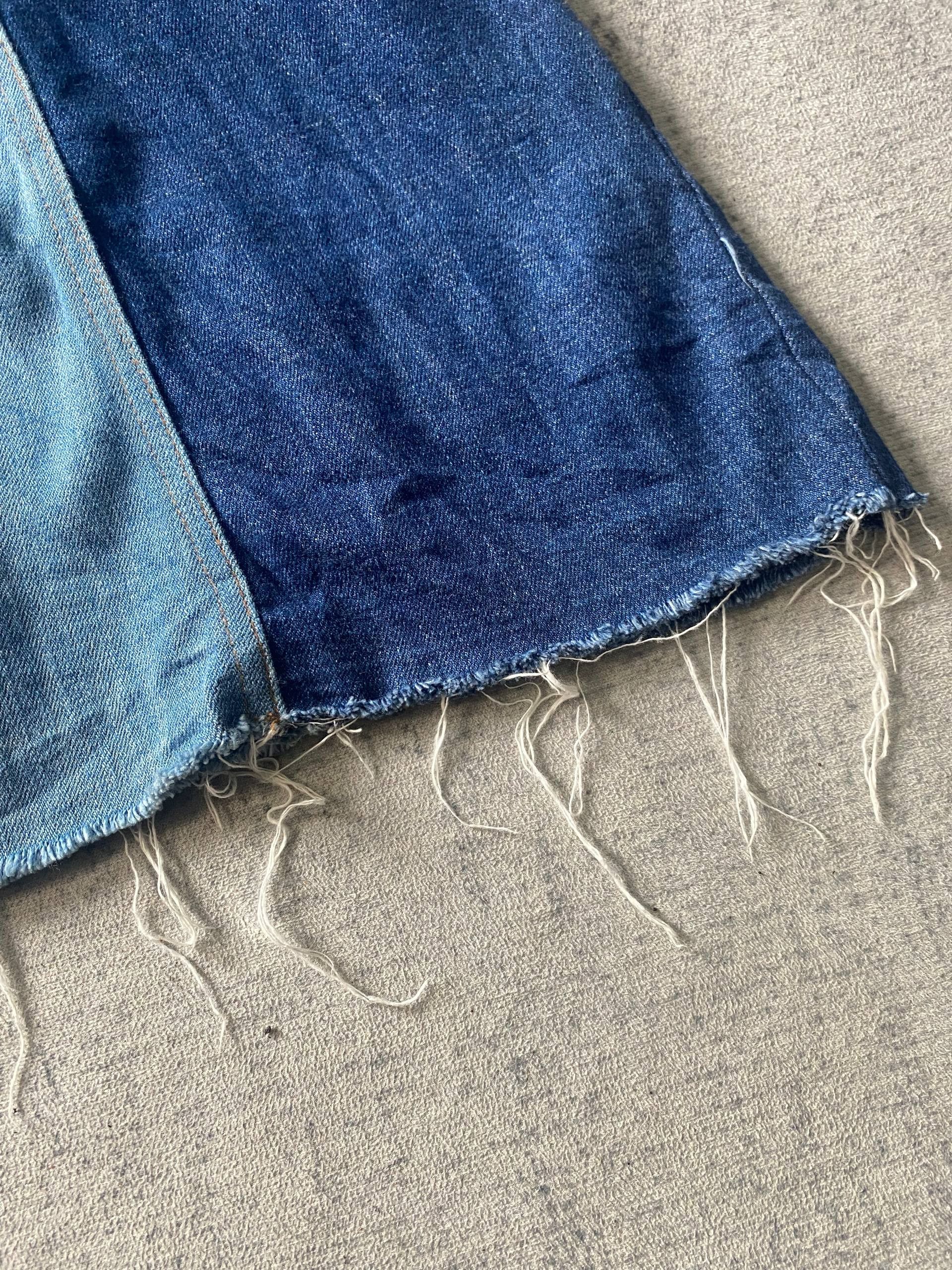 Designer Designer Style Frayed Denim Midi Skirt Size 30" / US 8 / IT 44 - 5 Thumbnail