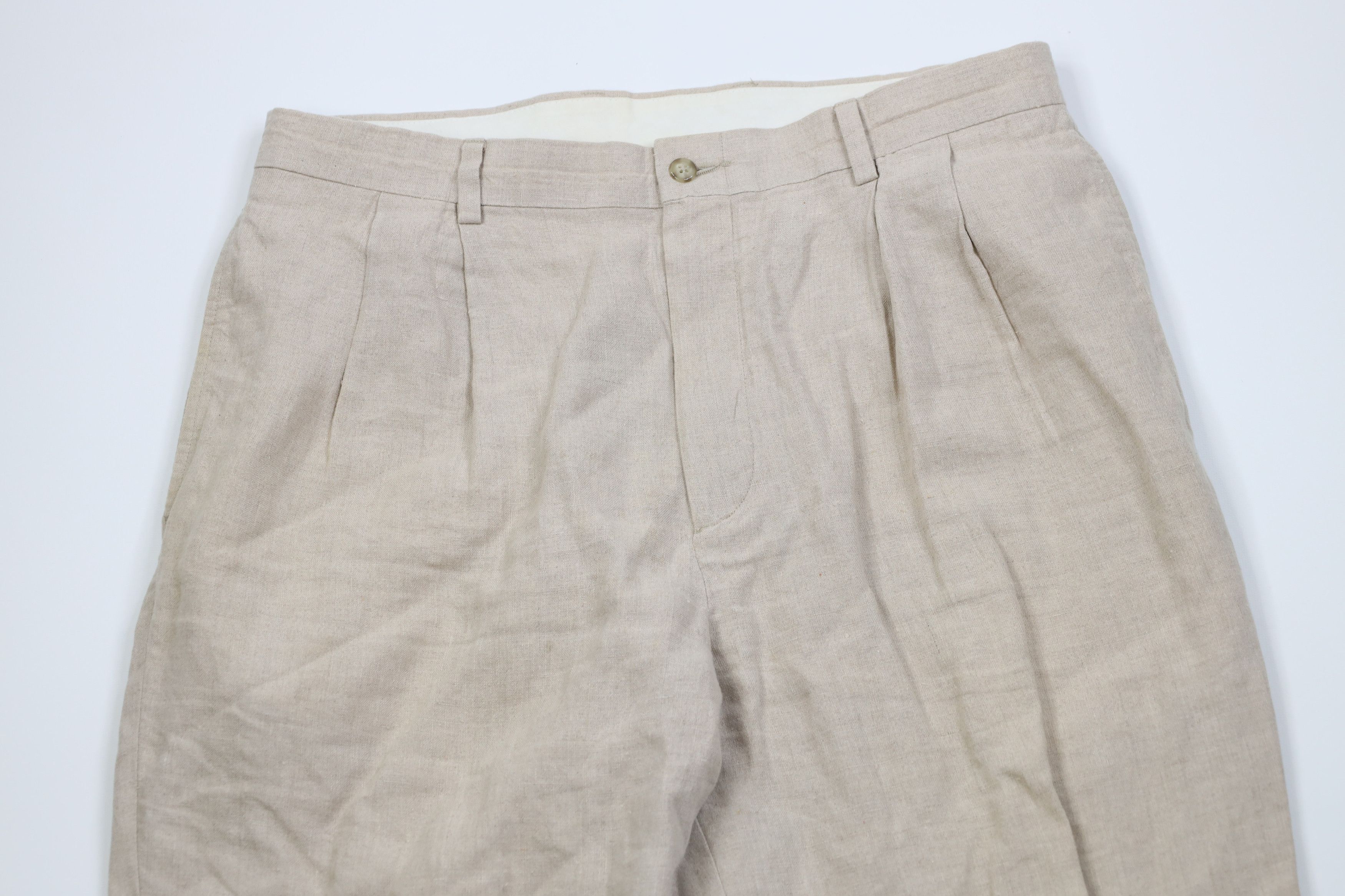 Vintage Vintage 90s Y2K Streetwear Knit Wide Leg Chino Pants Beige Size US 36 / EU 52 - 2 Thumbnail
